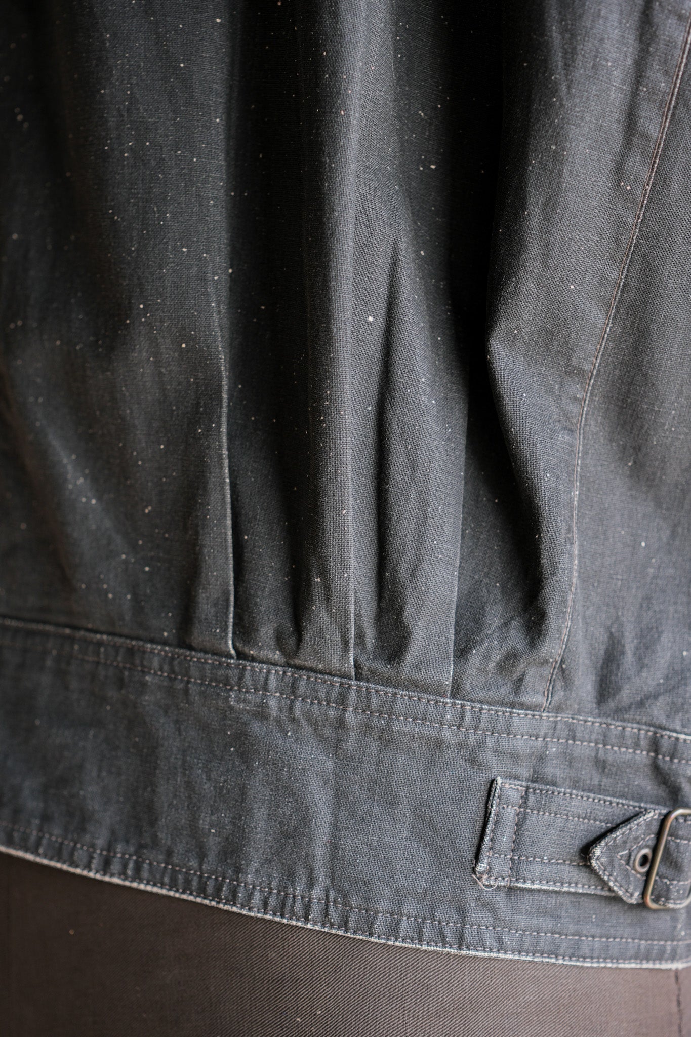 【~80's】Old EMPORIO ARMANI Black Cotton Linen Jacket