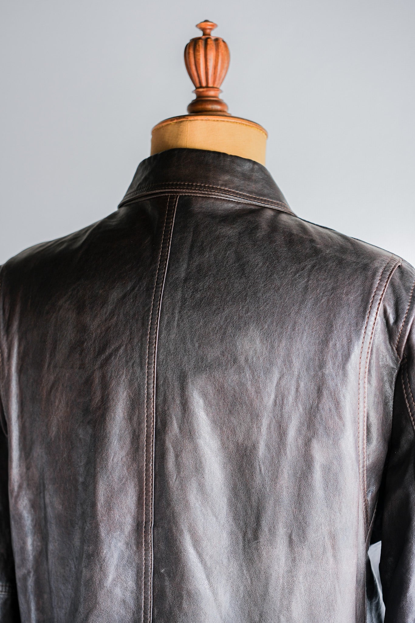 【~2010's】Old PRADA LINEA ROSSA Brown Leather Blouson Size.48 "PRADA SPORT"