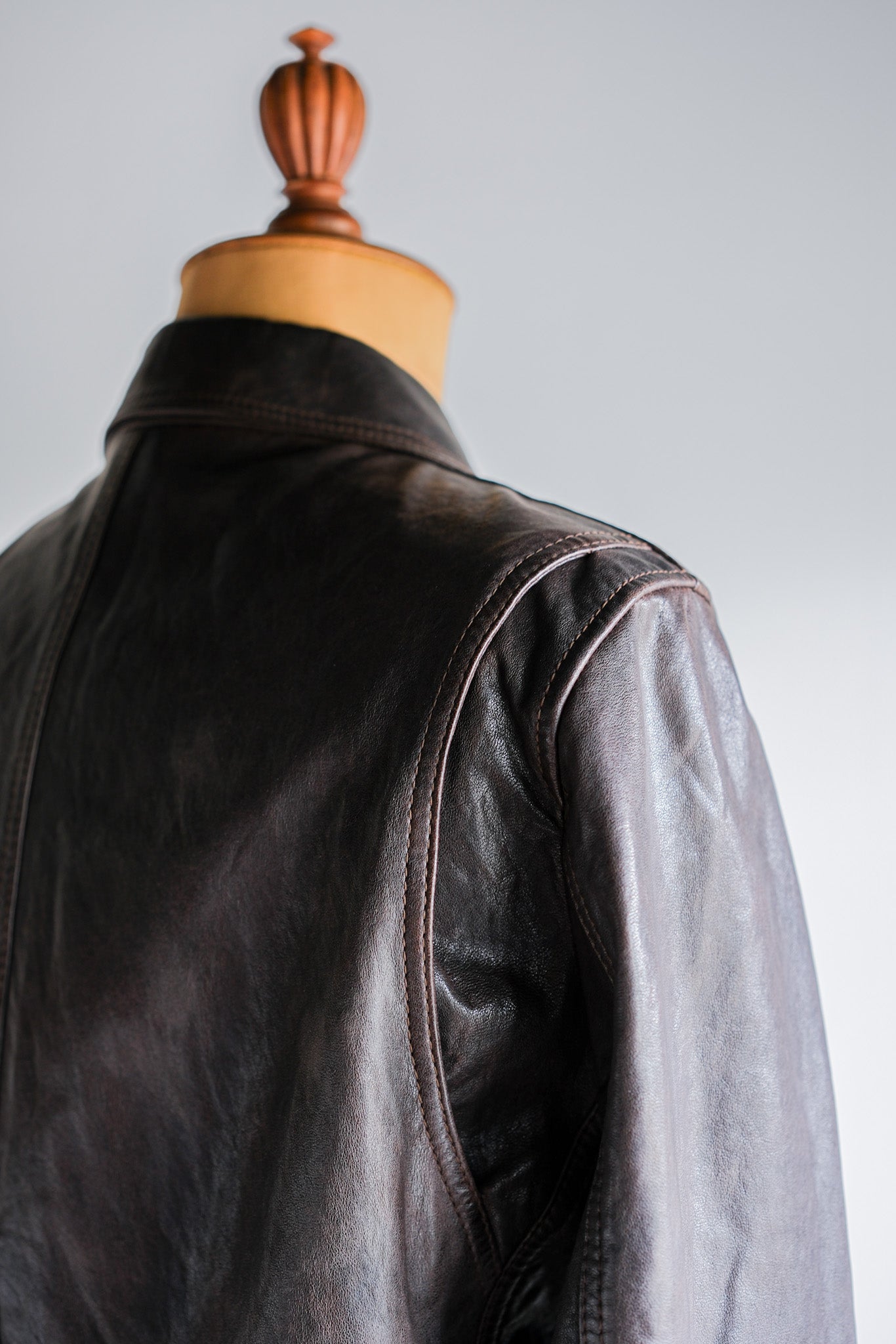 【~2010's】Old PRADA LINEA ROSSA Brown Leather Blouson Size.48 "PRADA SPORT"