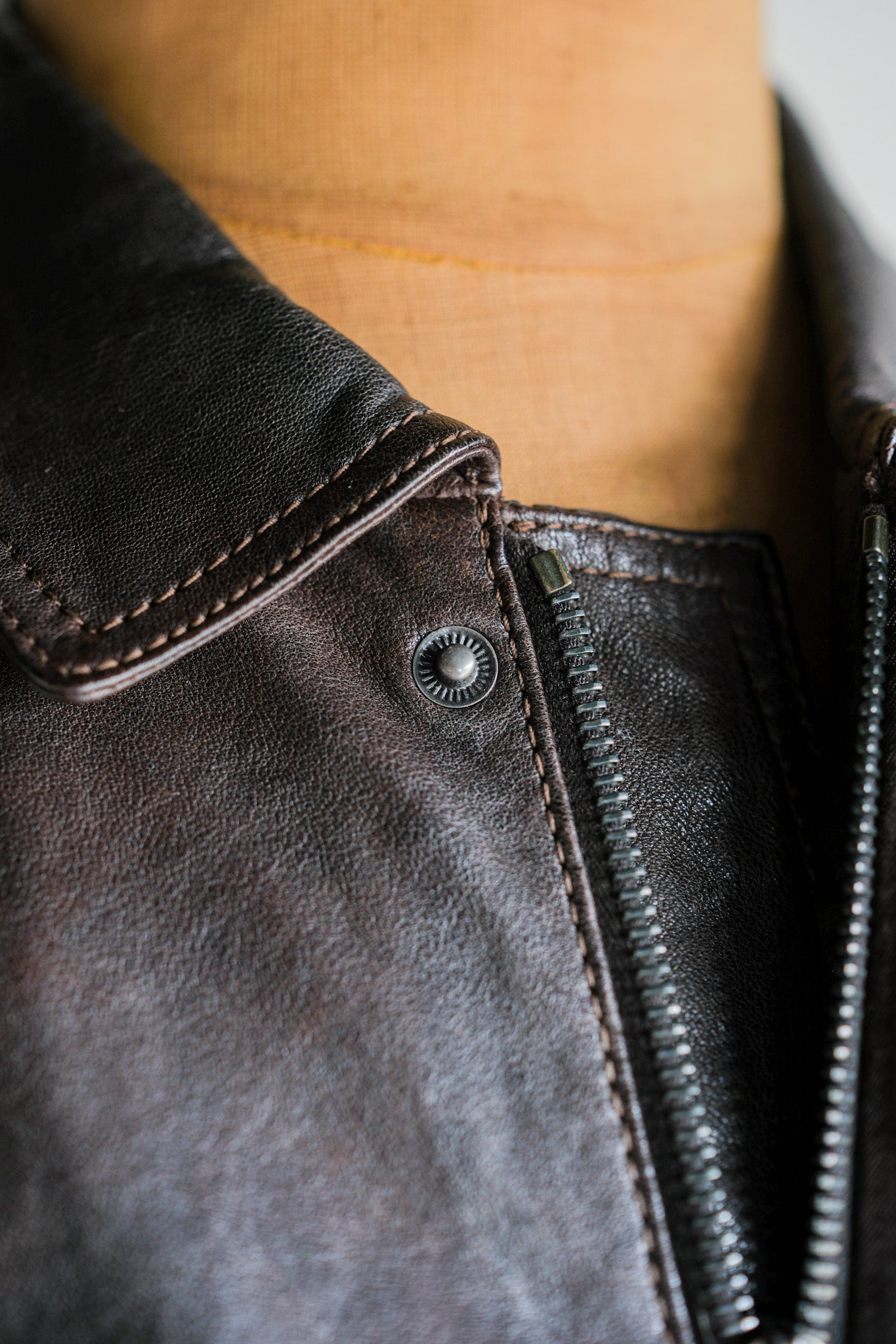 【~2010's】Old PRADA LINEA ROSSA Brown Leather Blouson Size.48 "PRADA SPORT"