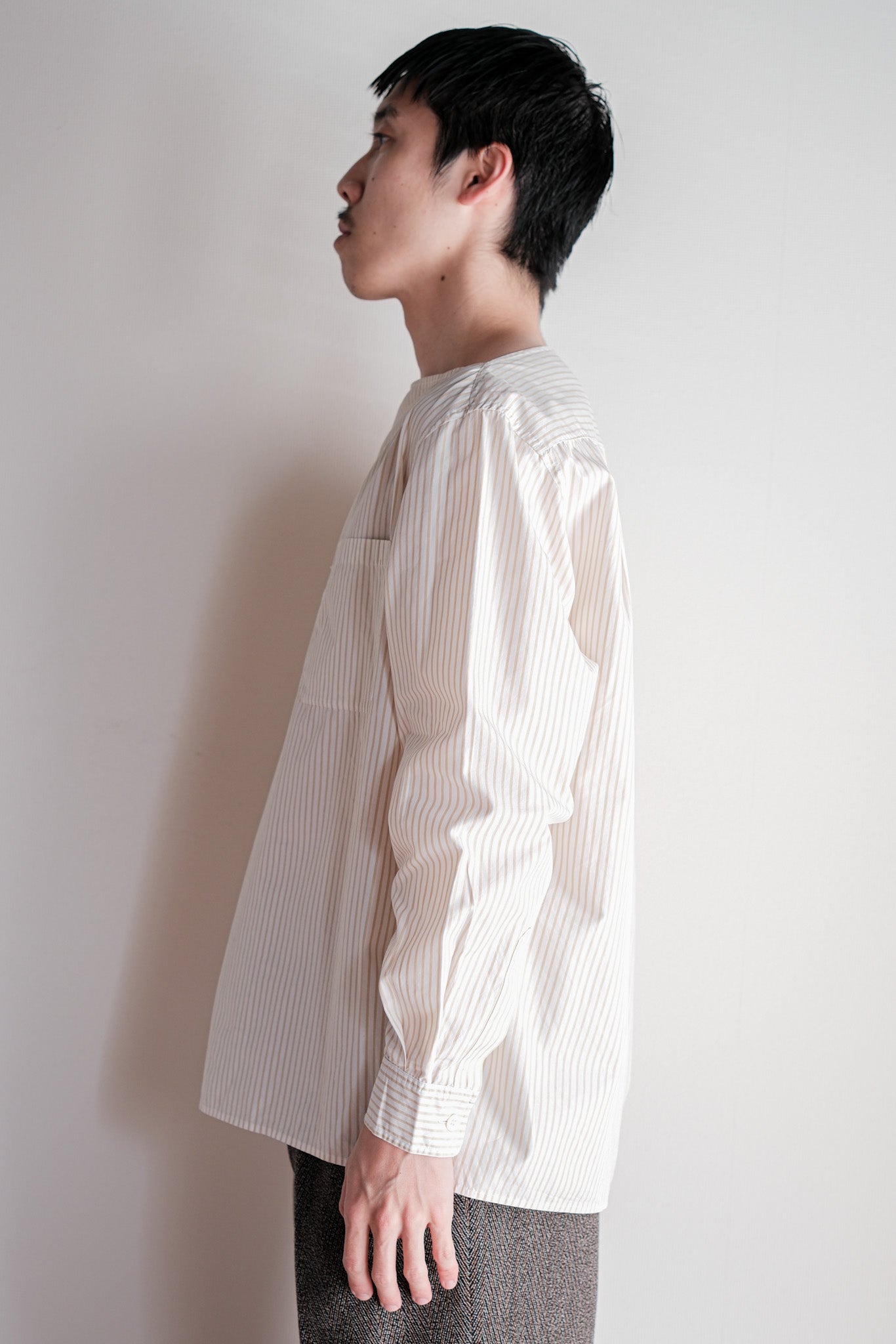 【~00's】Old Hermès Paris Boat Neck Cotton Striped Shirt Size.40 by Martin Margiela