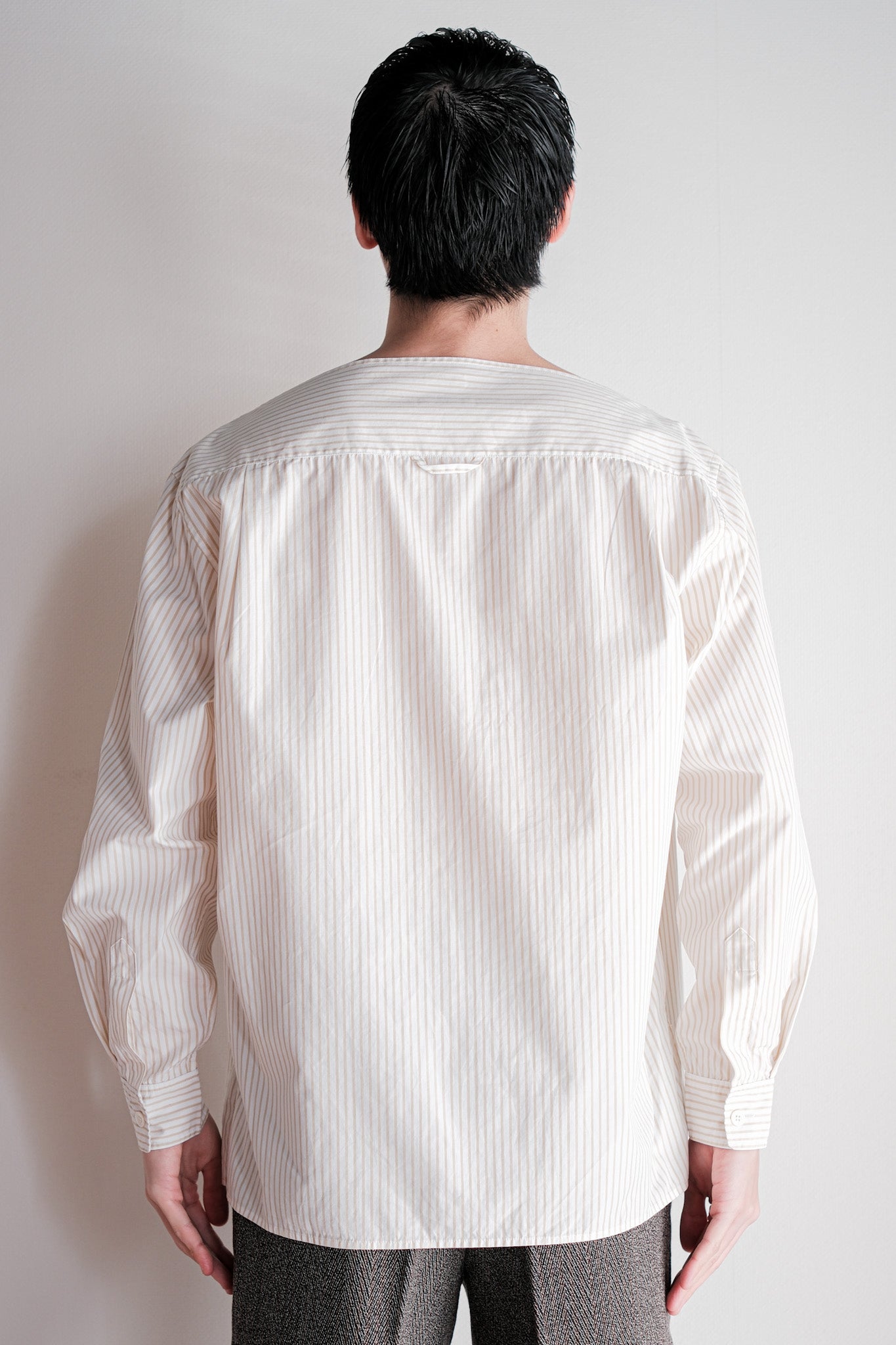 【~00's】Old Hermès Paris Boat Neck Cotton Striped Shirt Size.40 by Martin Margiela