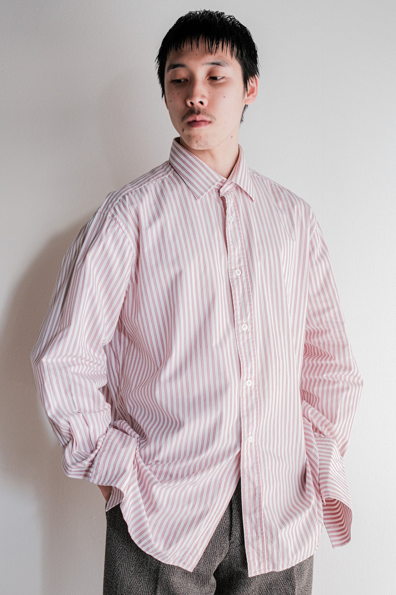 【~00's】Old ARNYS PARIS Cotton Striped Dress Shirt Size.41