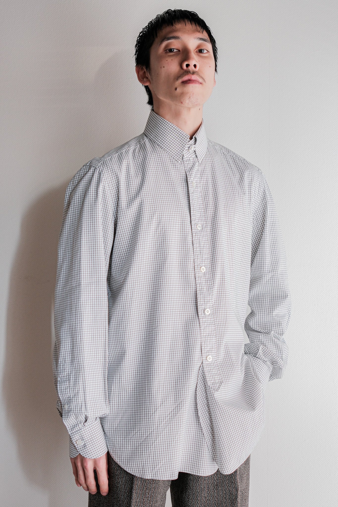 【~00's】Old ARNYS PARIS Cotton Checked Dress Shirt Size.39