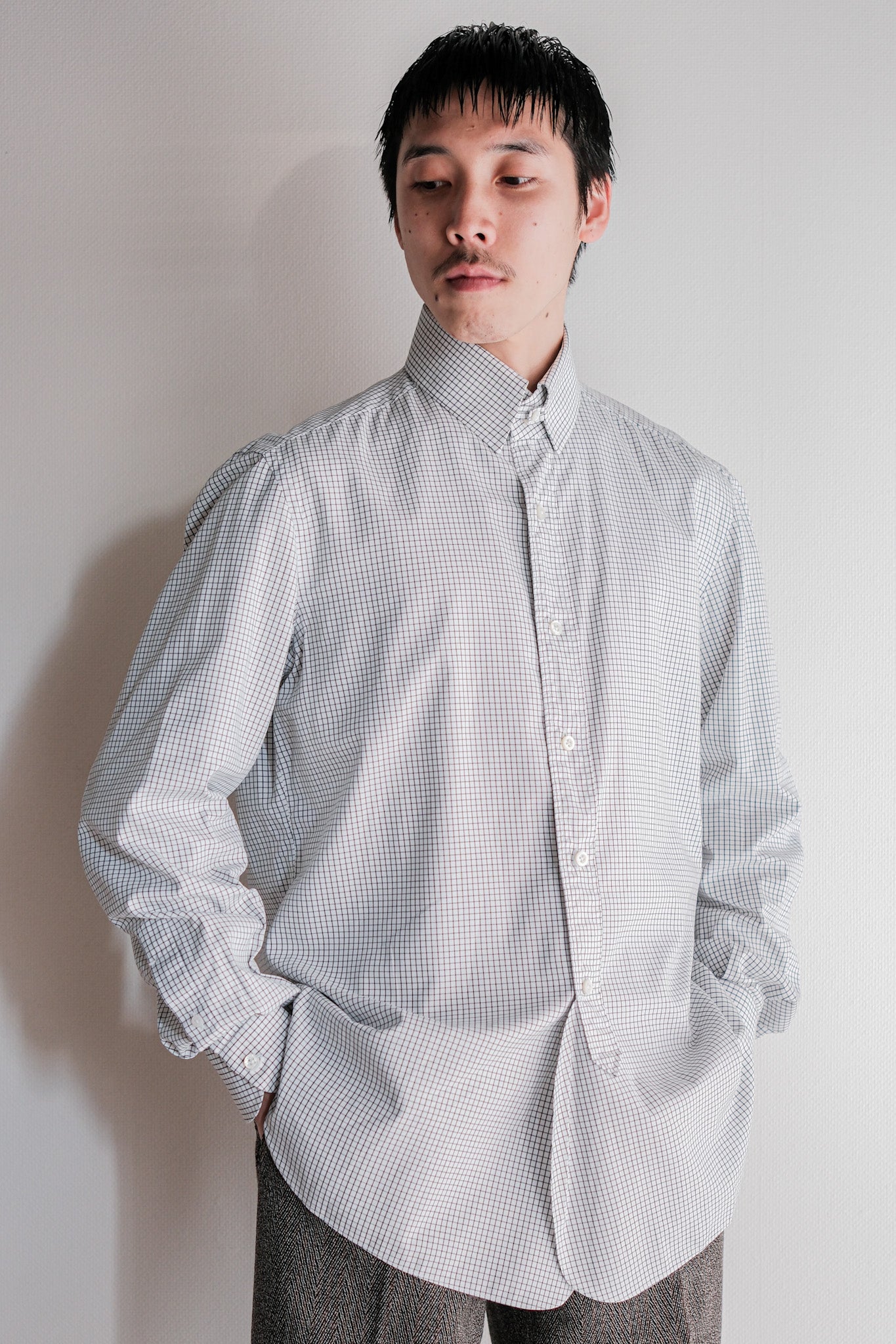 【~00's】Old ARNYS PARIS Cotton Checked Dress Shirt Size.39