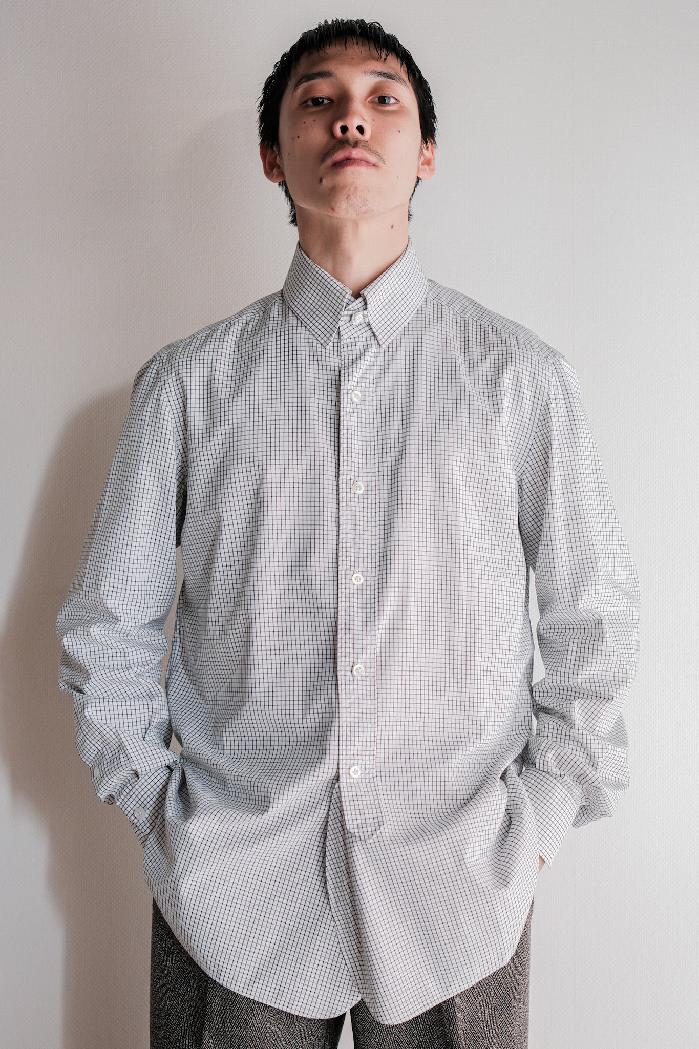 【~00's】Old ARNYS PARIS Cotton Checked Dress Shirt Size.39