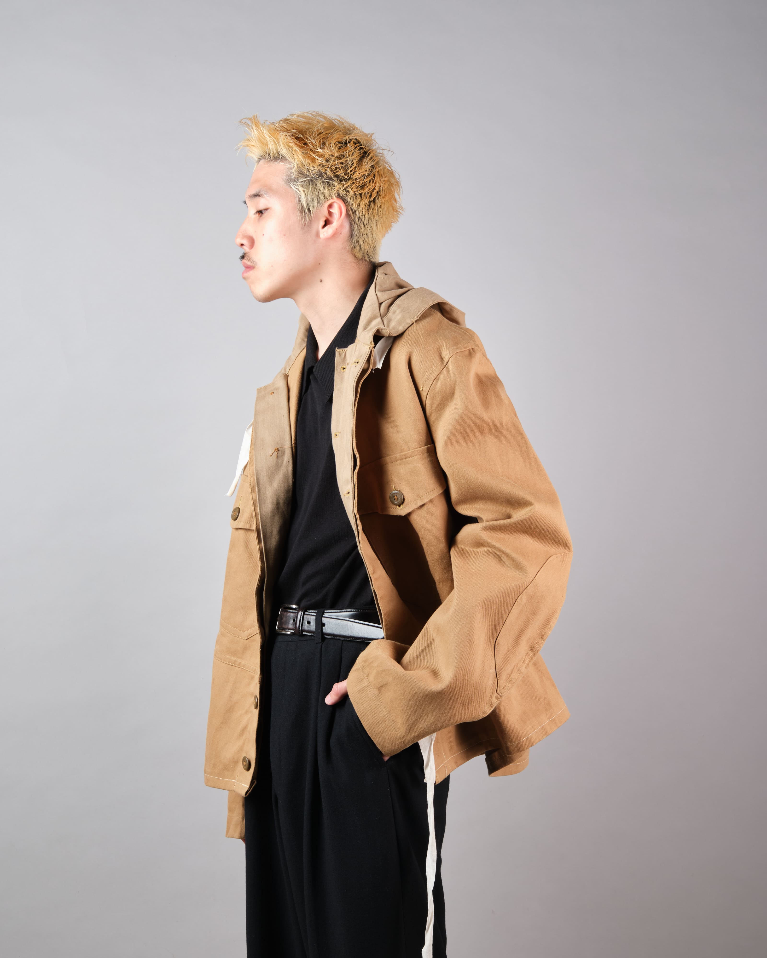 【~60's】British Vintage Khaki Drill Hooded Jacket Size.44 "MEKANEER" "Dead Stock"