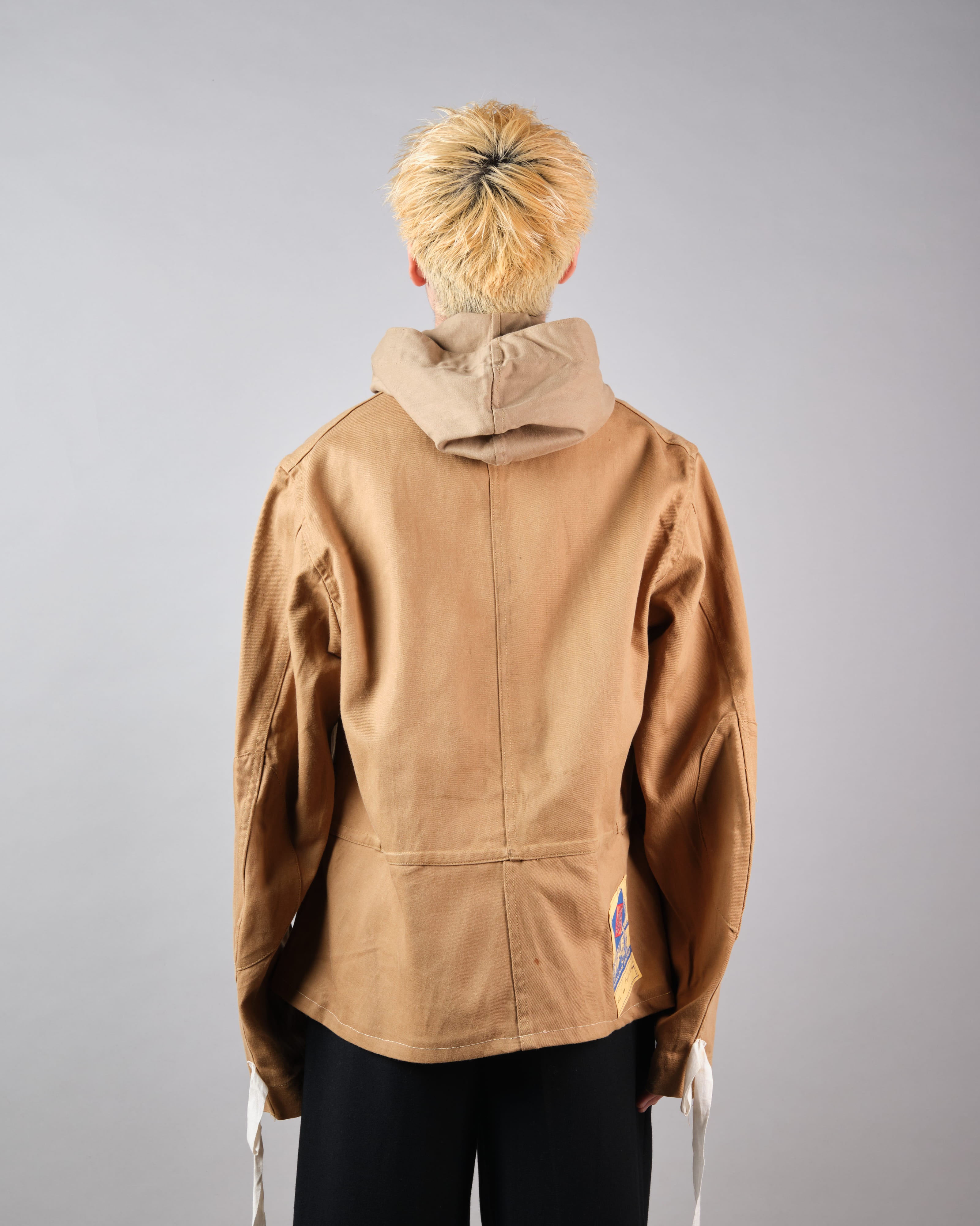 【~60's】British Vintage Khaki Drill Hooded Jacket Size.44 "MEKANEER" "Dead Stock"