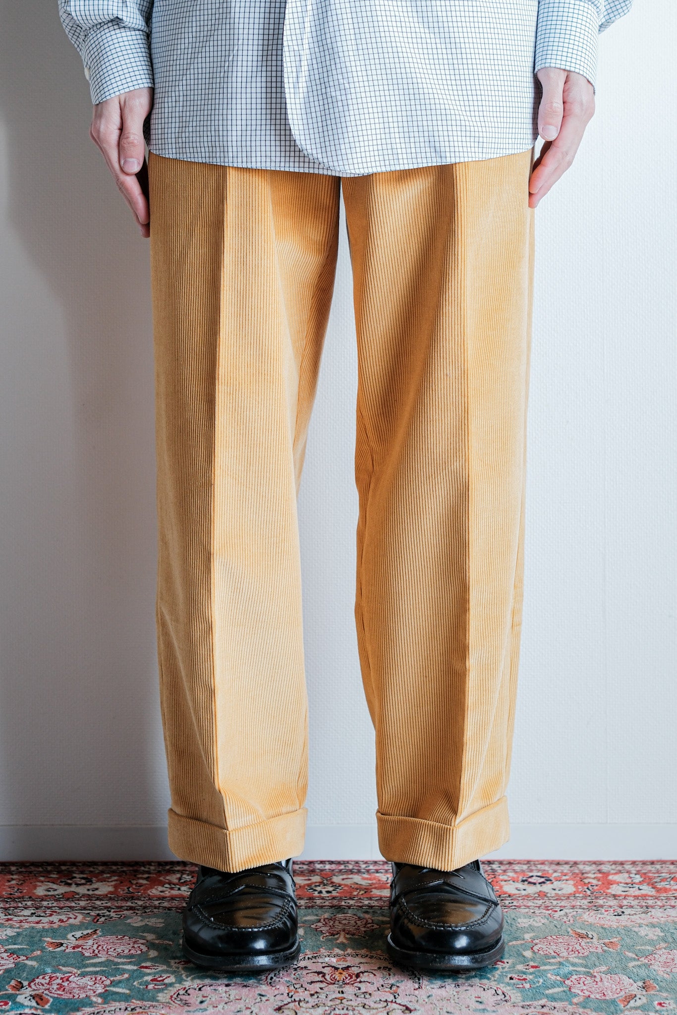 【~00's】Old ARNYS PARIS In Tuck Turn Up Corduroy Trousers Size.44