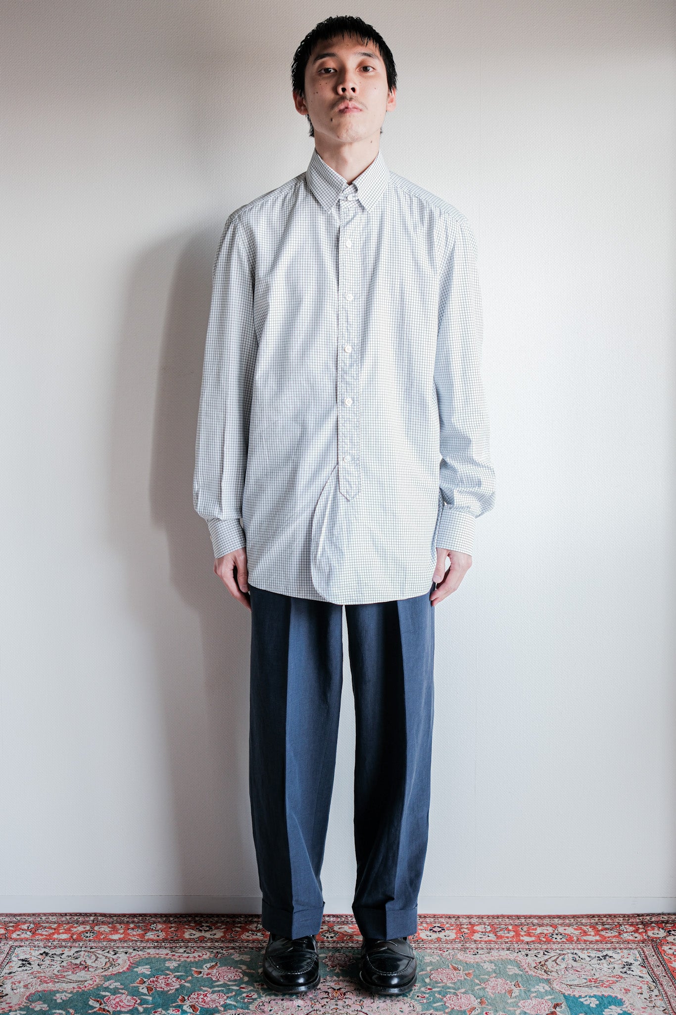 【~00's】Old ARNYS PARIS In Tuck Turn Up Linen Silk Trousers Size.44