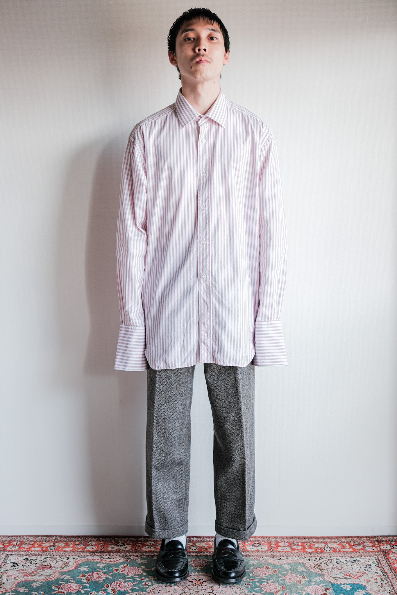 【~00's】Old ARNYS PARIS Cotton Striped Dress Shirt Size.41