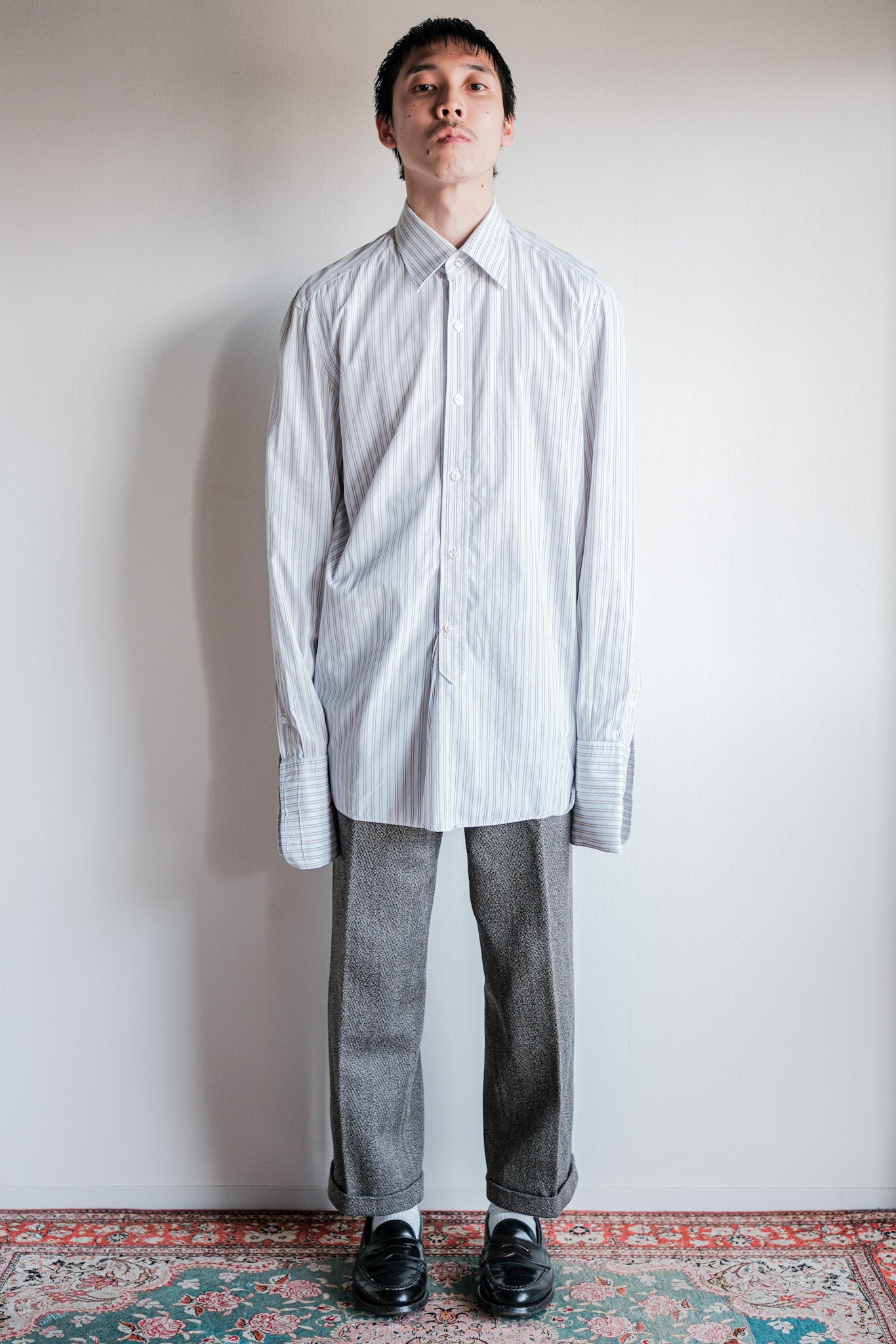 【~00's】Old ARNYS PARIS Cotton Striped Dress Shirt Size.40