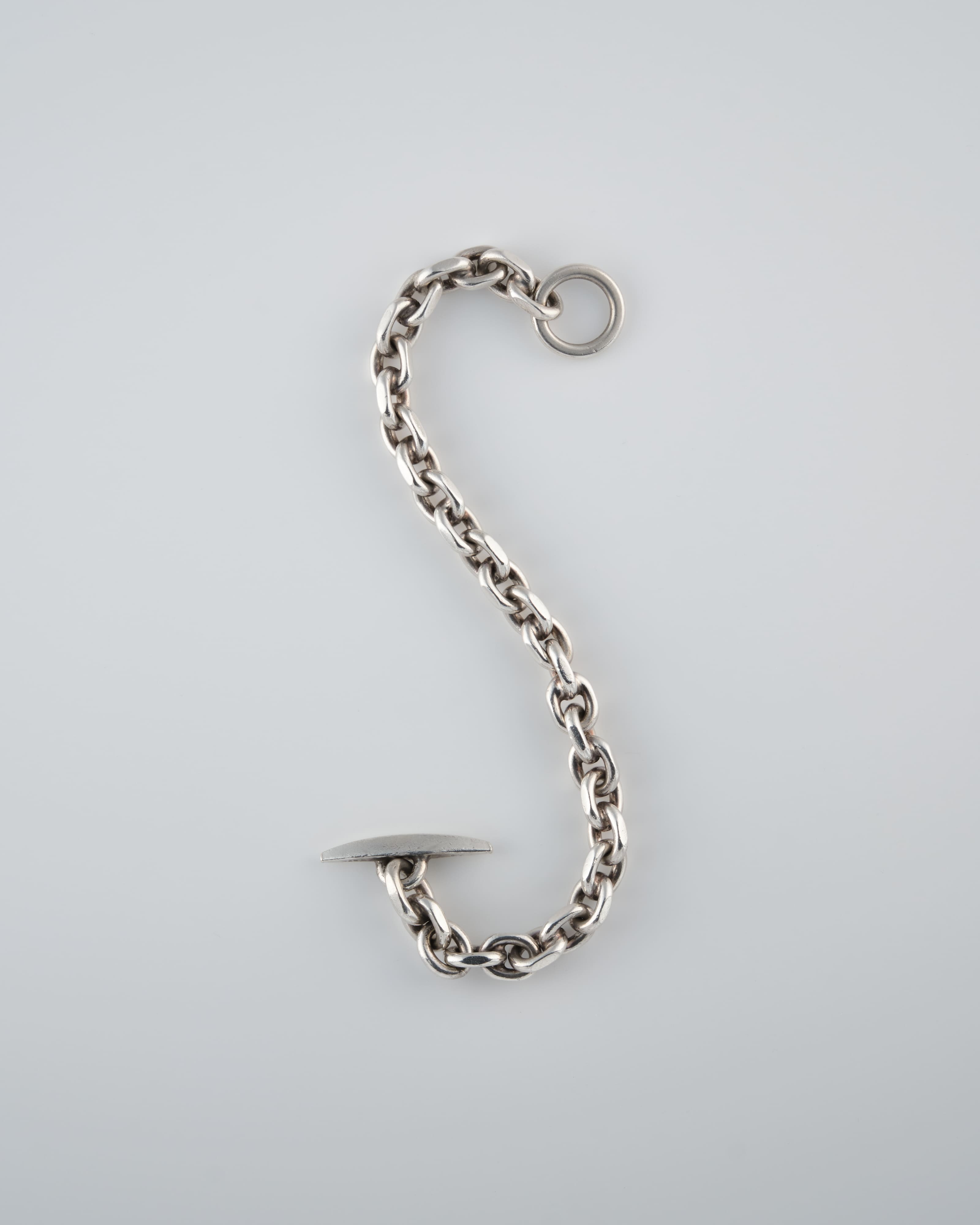 【~70's】Swedish Vintage Silver 925 Toggle Clasp Anchor Chain Bracelet