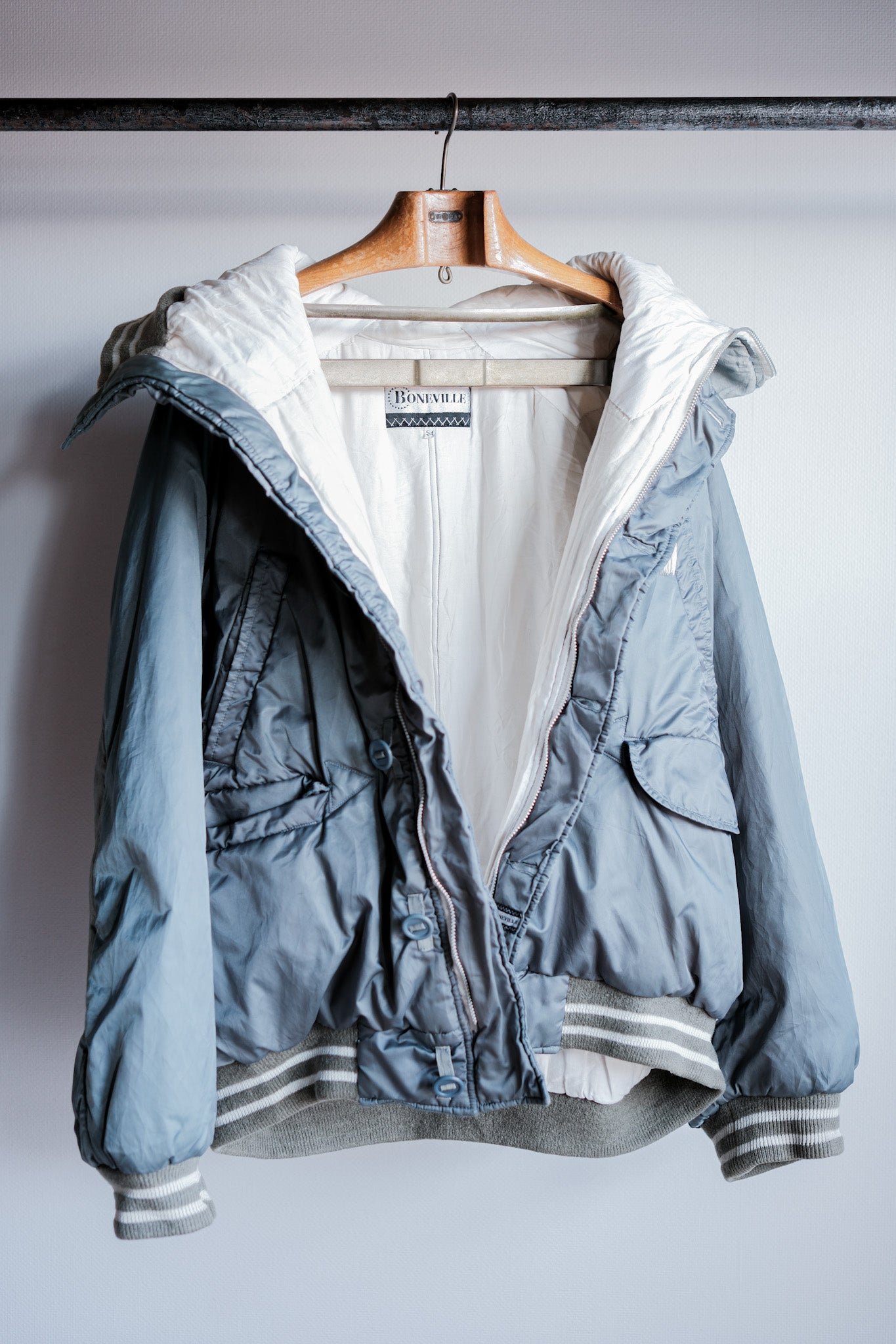 【~80's】Old BONEVILLE Navy Arctic Hooded Jacket Size.54