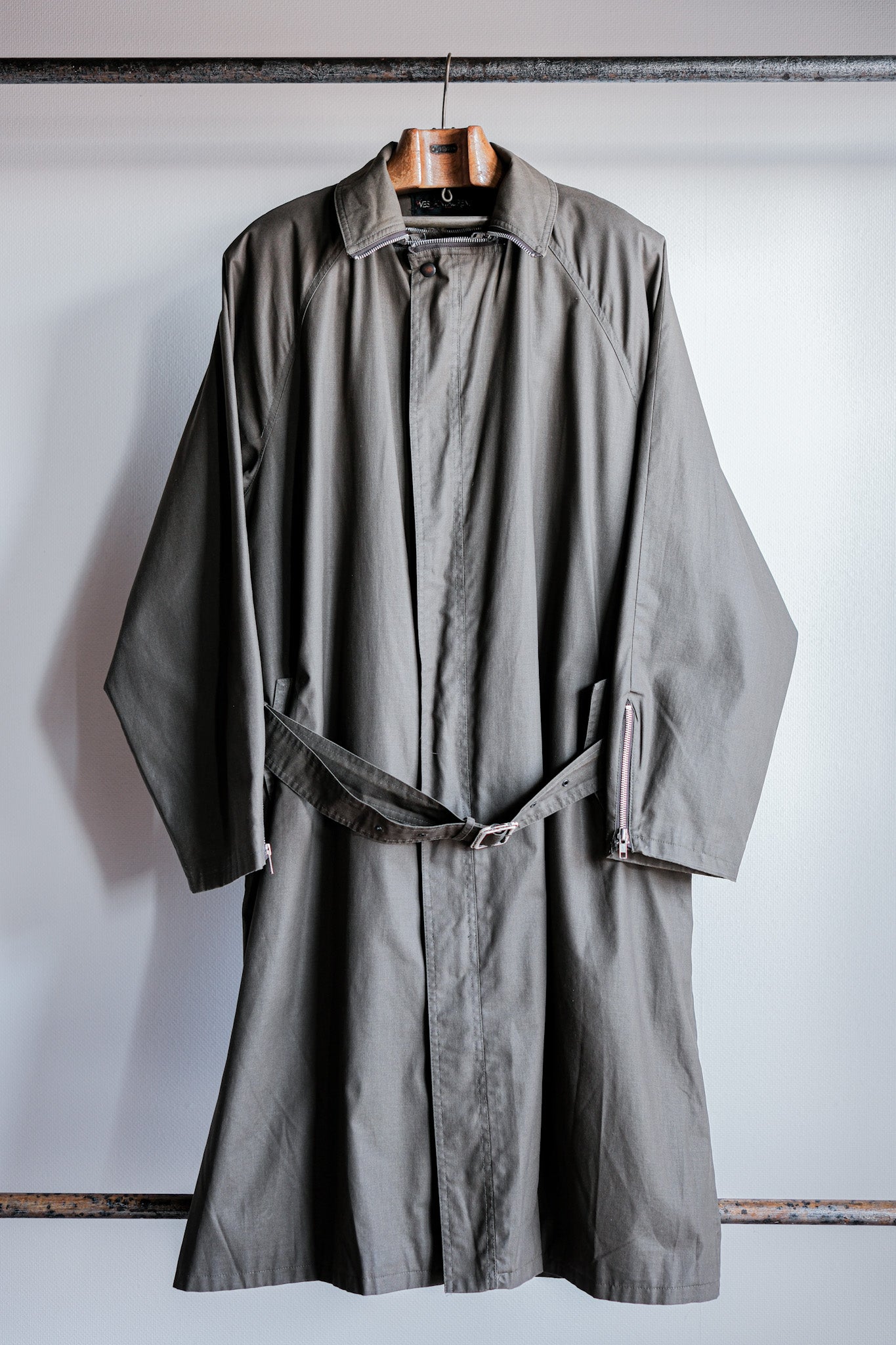 【~80's】Old Yves Saint Laurent Raglan Sleeve Coat With Liner Size.54