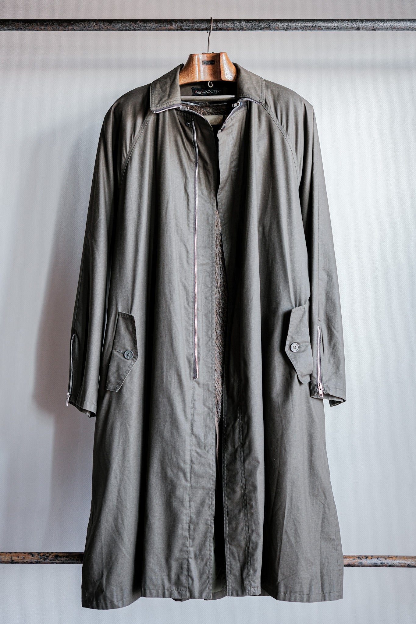 【~80's】Old Yves Saint Laurent Raglan Sleeve Coat With Liner Size.54