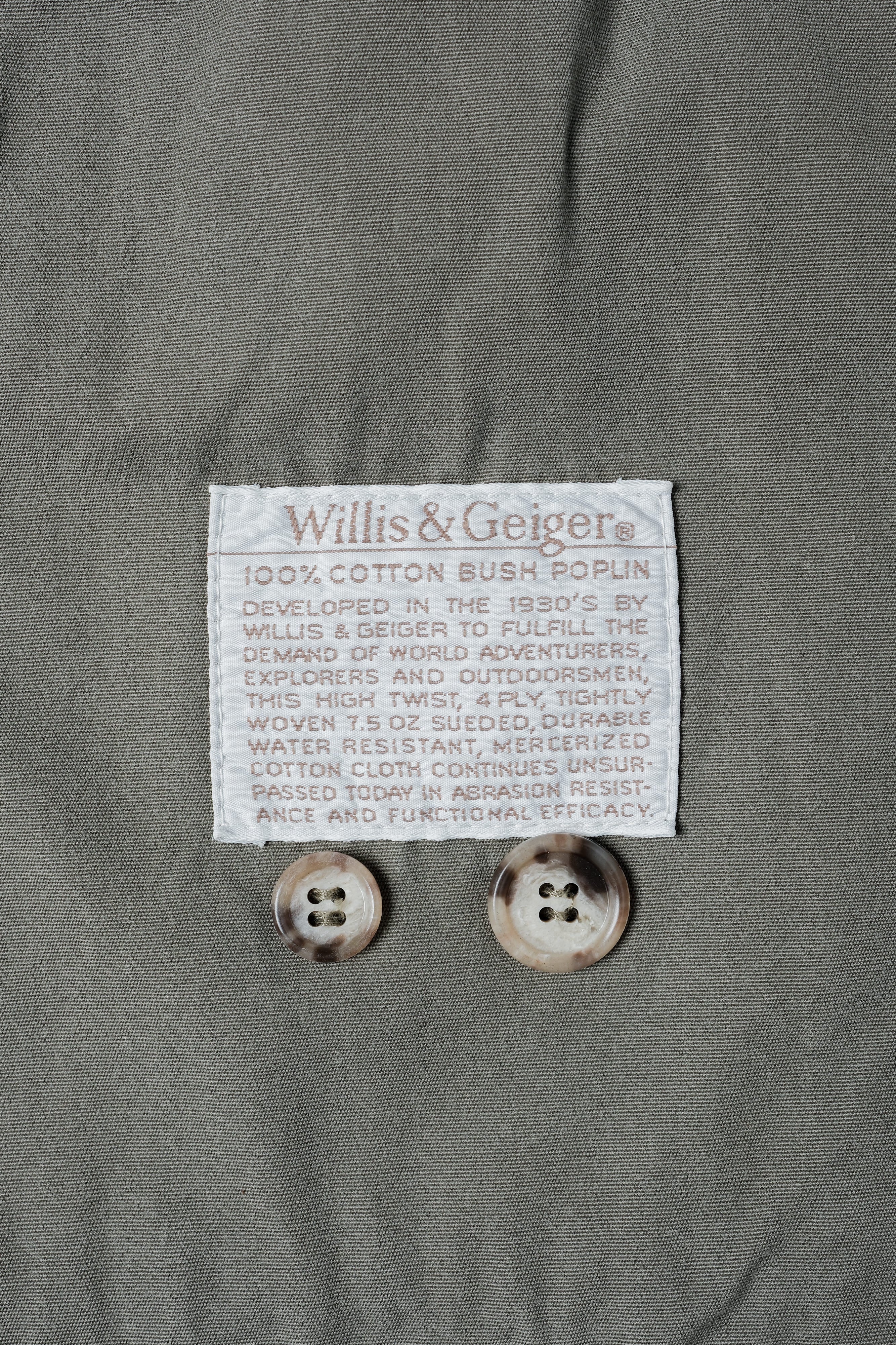 【~90's】Vintage Willis&Geiger Bush Poplin Hemingway Jacket Size.M "Made in U.S.A."