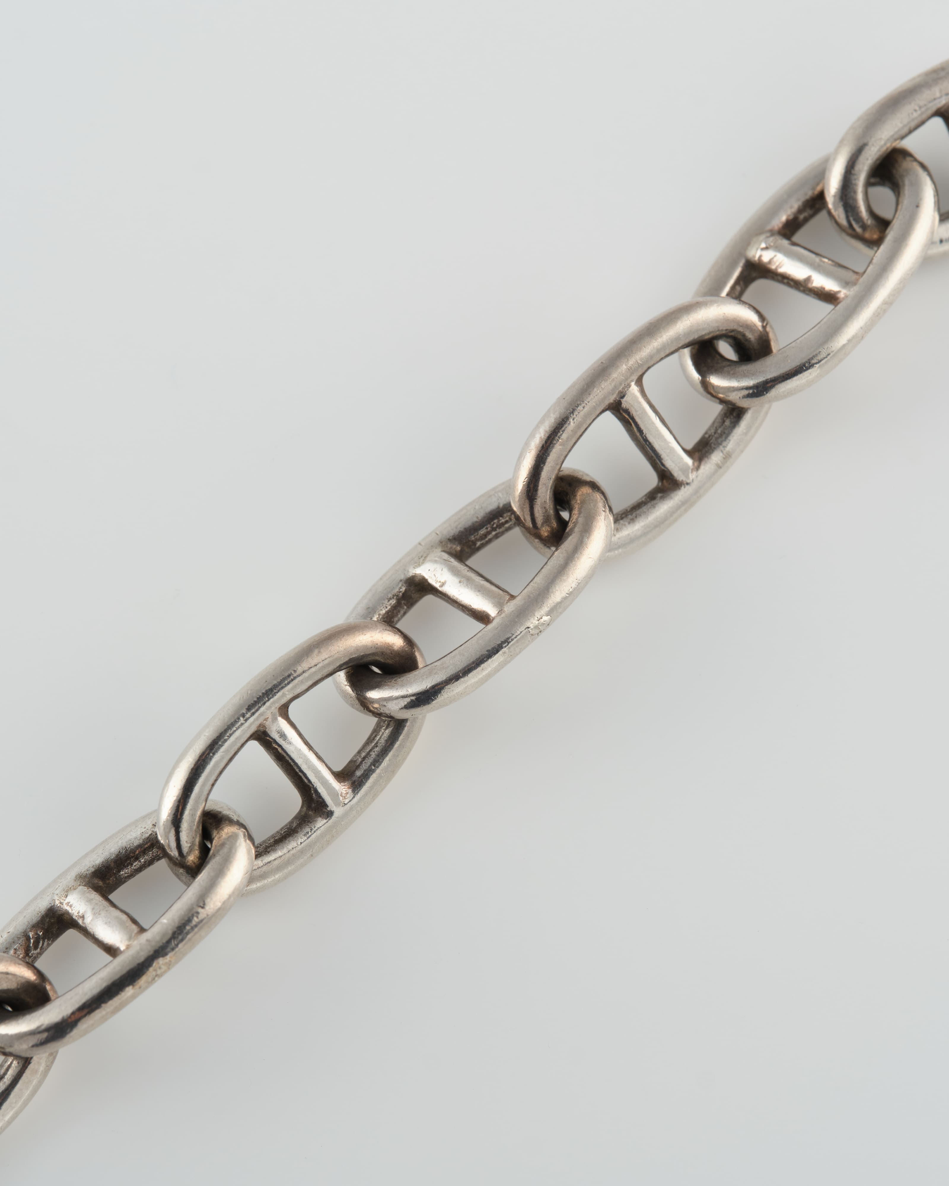 【~80's】French Vintage Chaine d‘Ancre Motif Silver Toggle Clasp Chain Bracelet