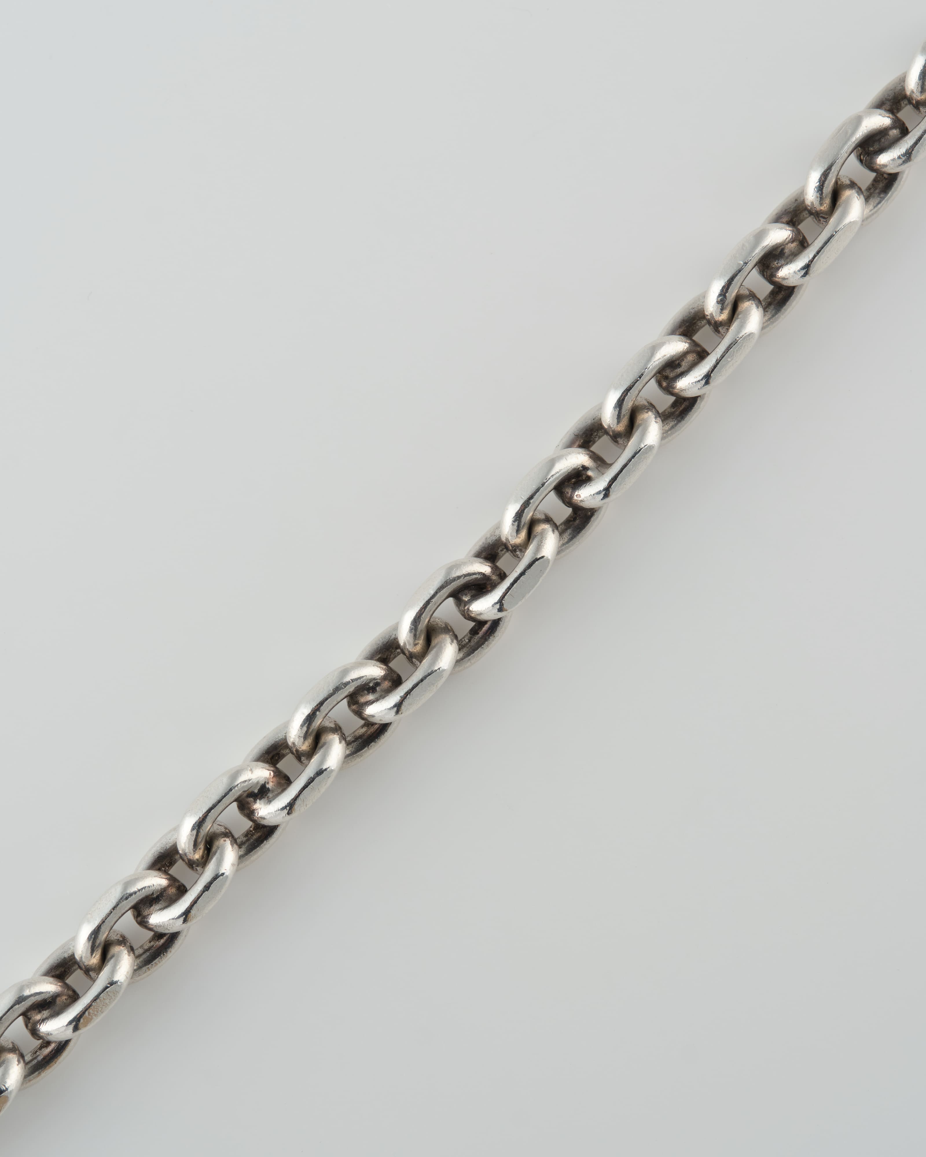 【~70's】Swedish Vintage Silver 925 Toggle Clasp Anchor Chain Bracelet