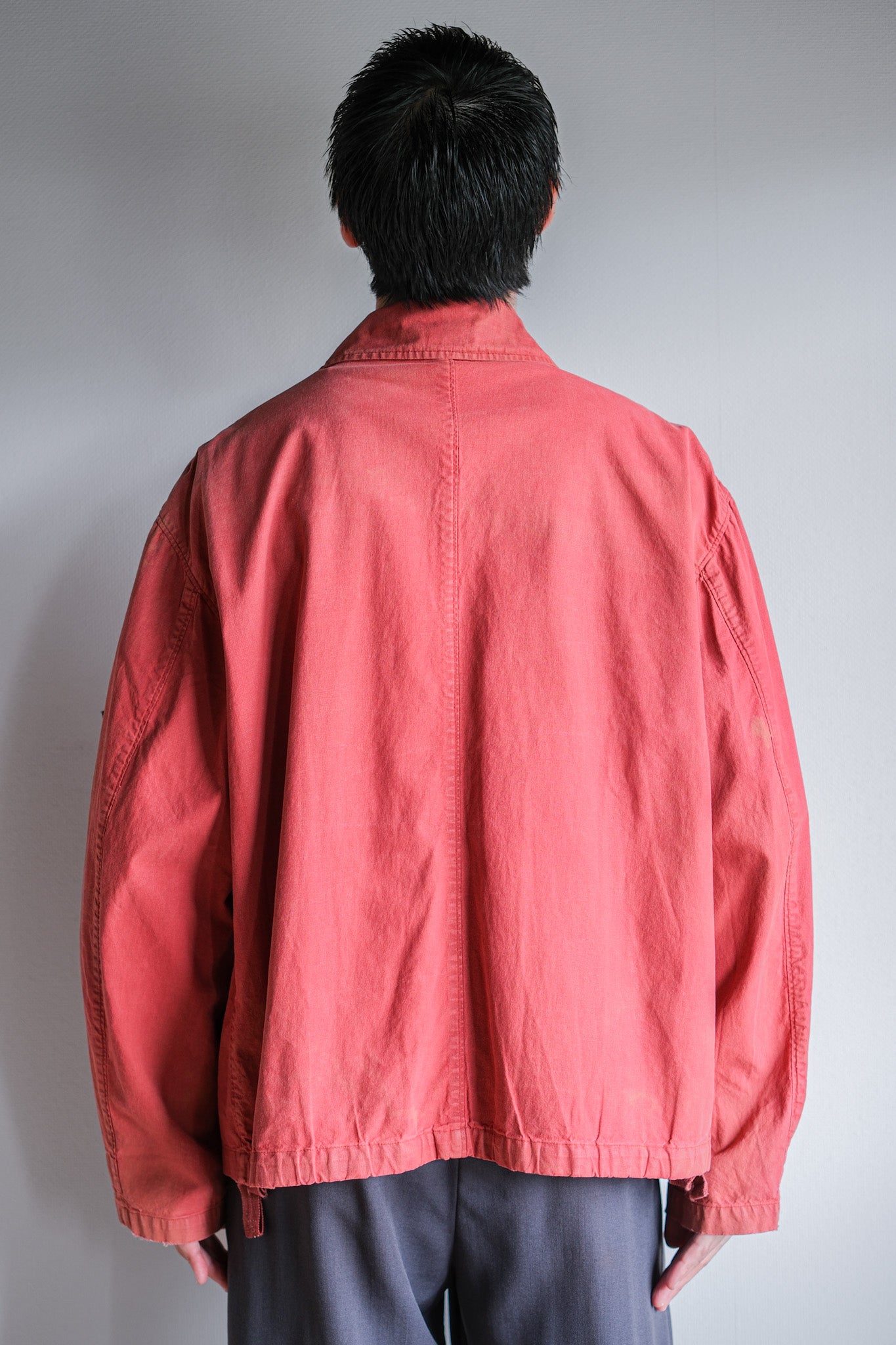 【94SS】Old STONE ISLAND Garment Dyed Double Breasted Cotton Jacket Size.L "Green Edge"