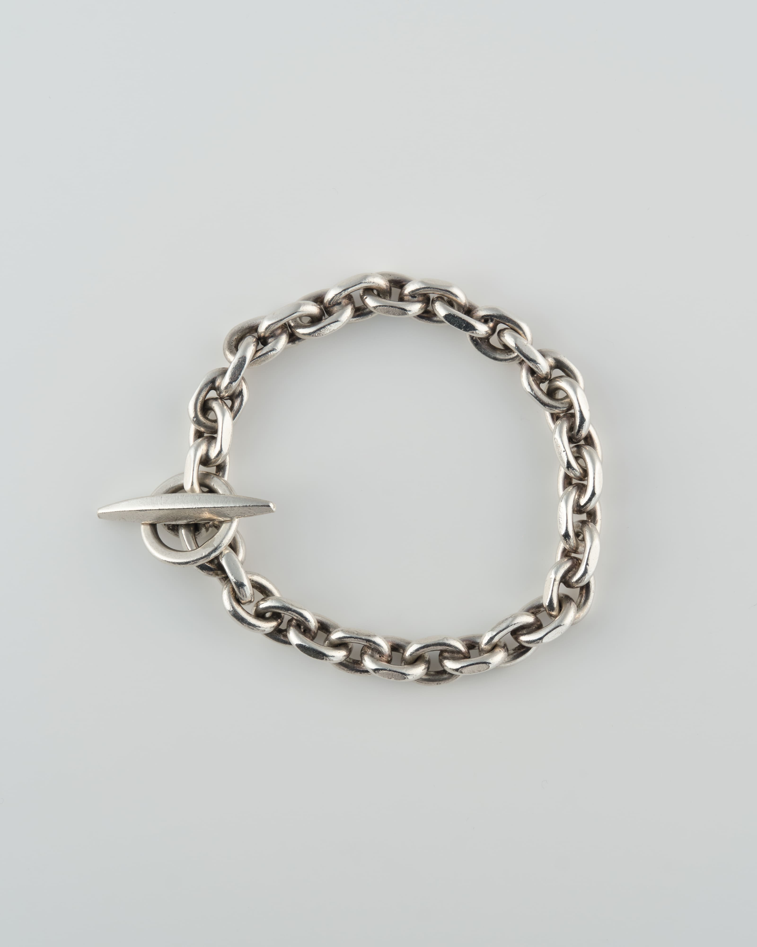 【~70's】Swedish Vintage Silver 925 Toggle Clasp Anchor Chain Bracelet
