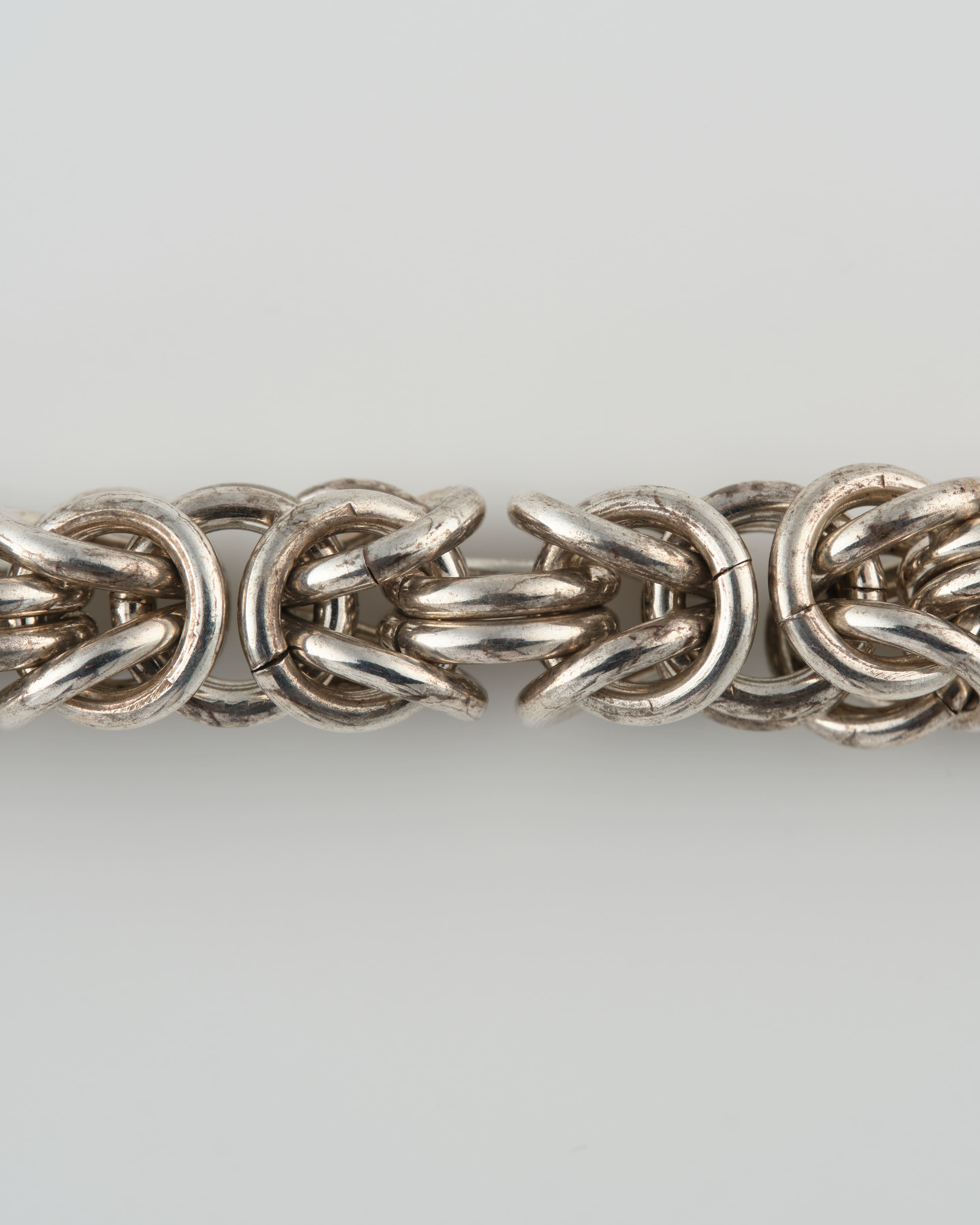 【~70’s】Danish Vintage Silver Heavy Mixed Chain Necklace