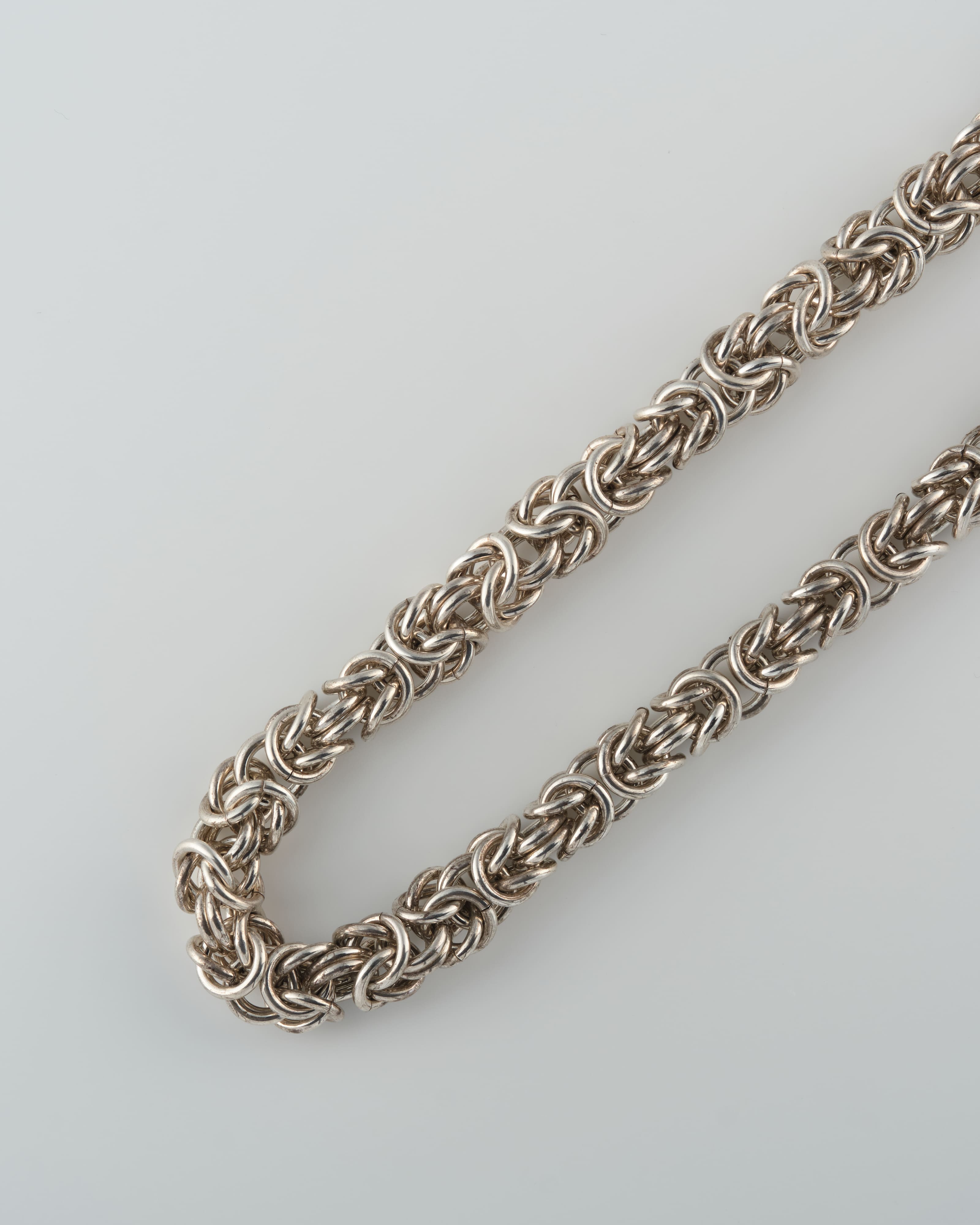 【~70’s】Danish Vintage Silver Heavy Mixed Chain Necklace