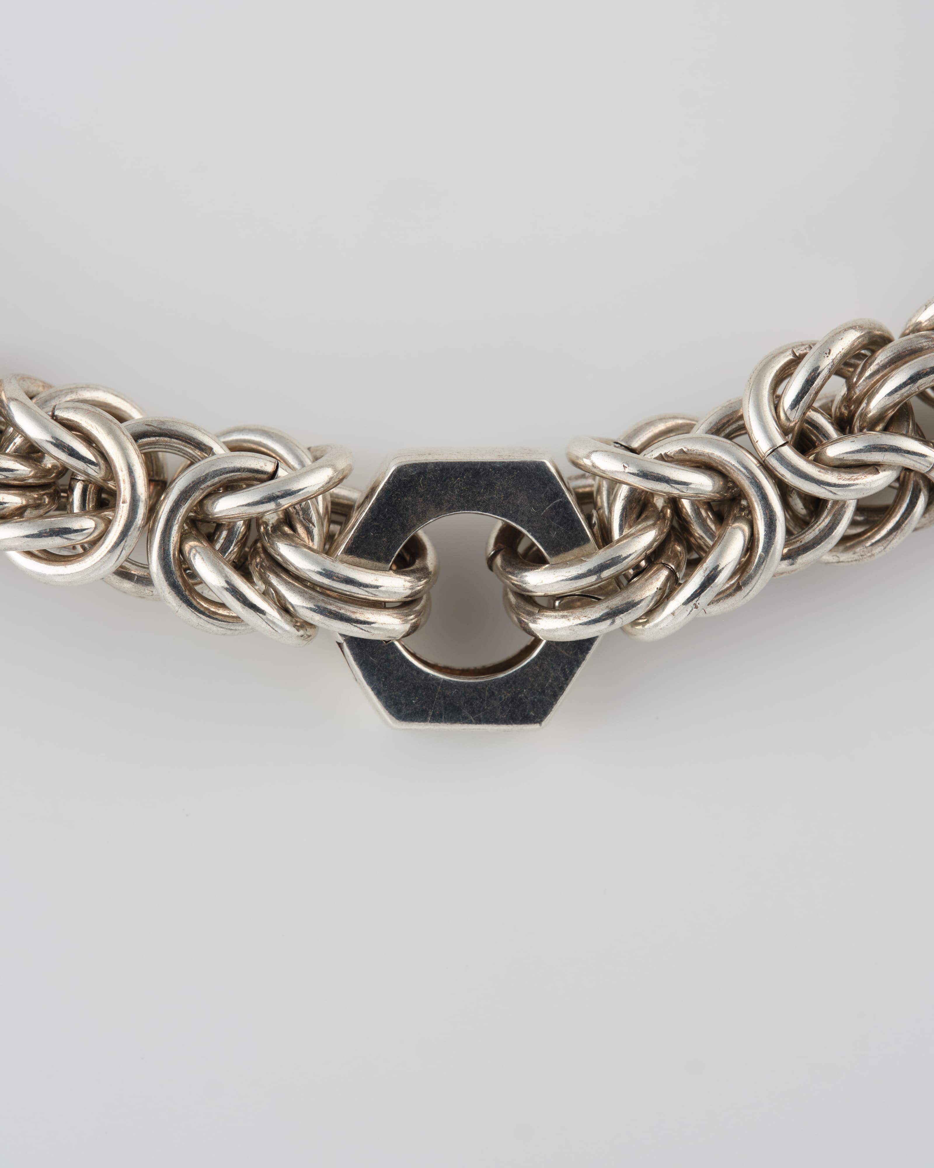 【~70’s】Danish Vintage Silver Heavy Mixed Chain Necklace
