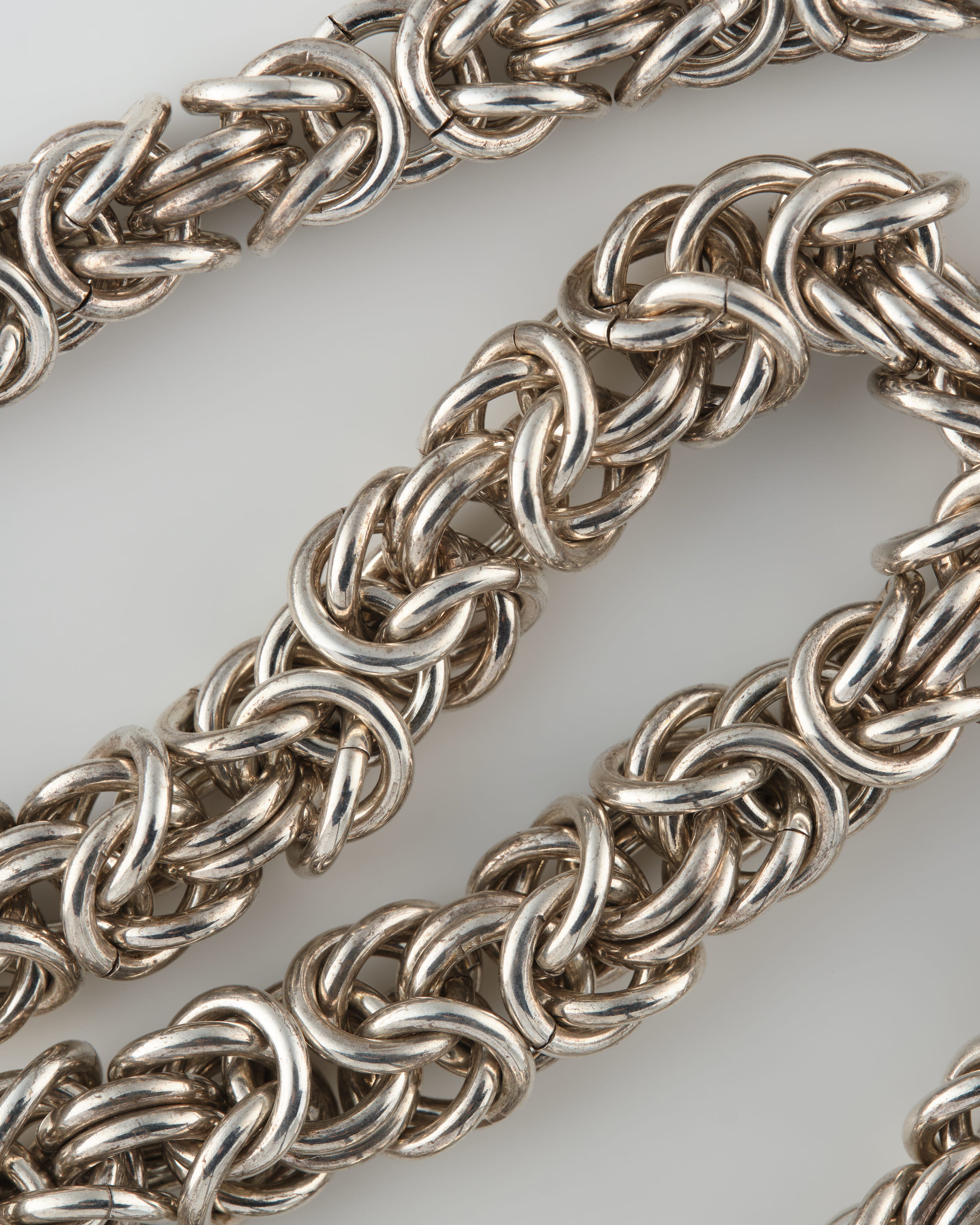 【~70’s】Danish Vintage Silver Heavy Mixed Chain Necklace