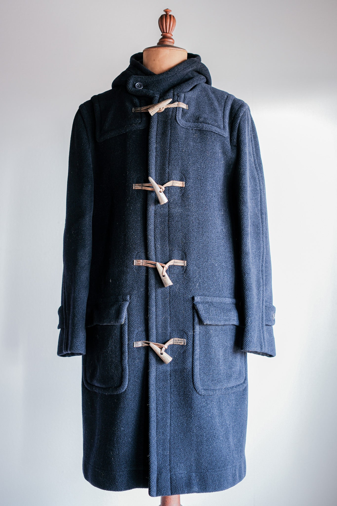 【~90's】Old INVERTERE HBT Wool Duffle Coat Size.40L "Moorbrook" "M.BARDELLI 別注"