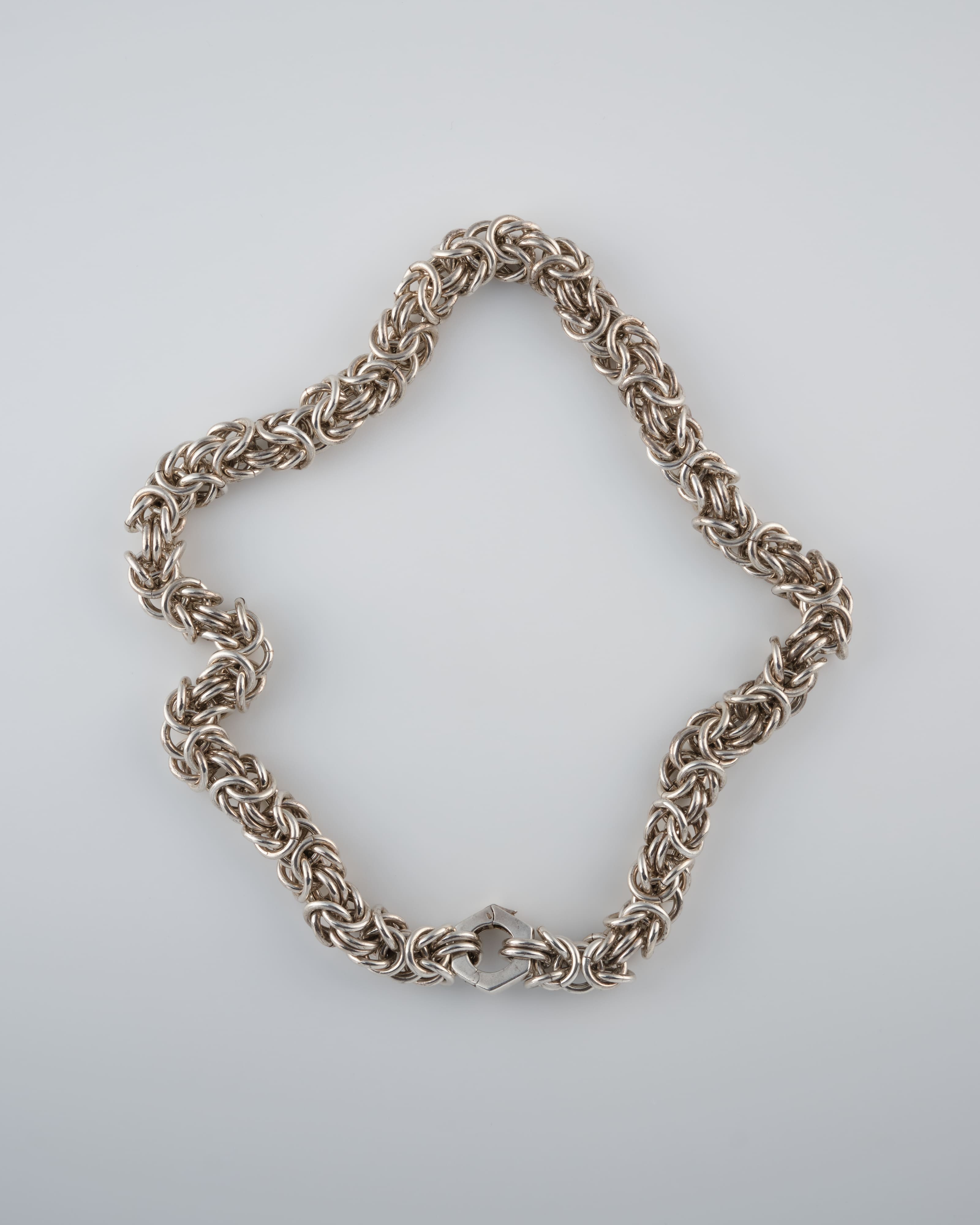 【~70’s】Danish Vintage Silver Heavy Mixed Chain Necklace