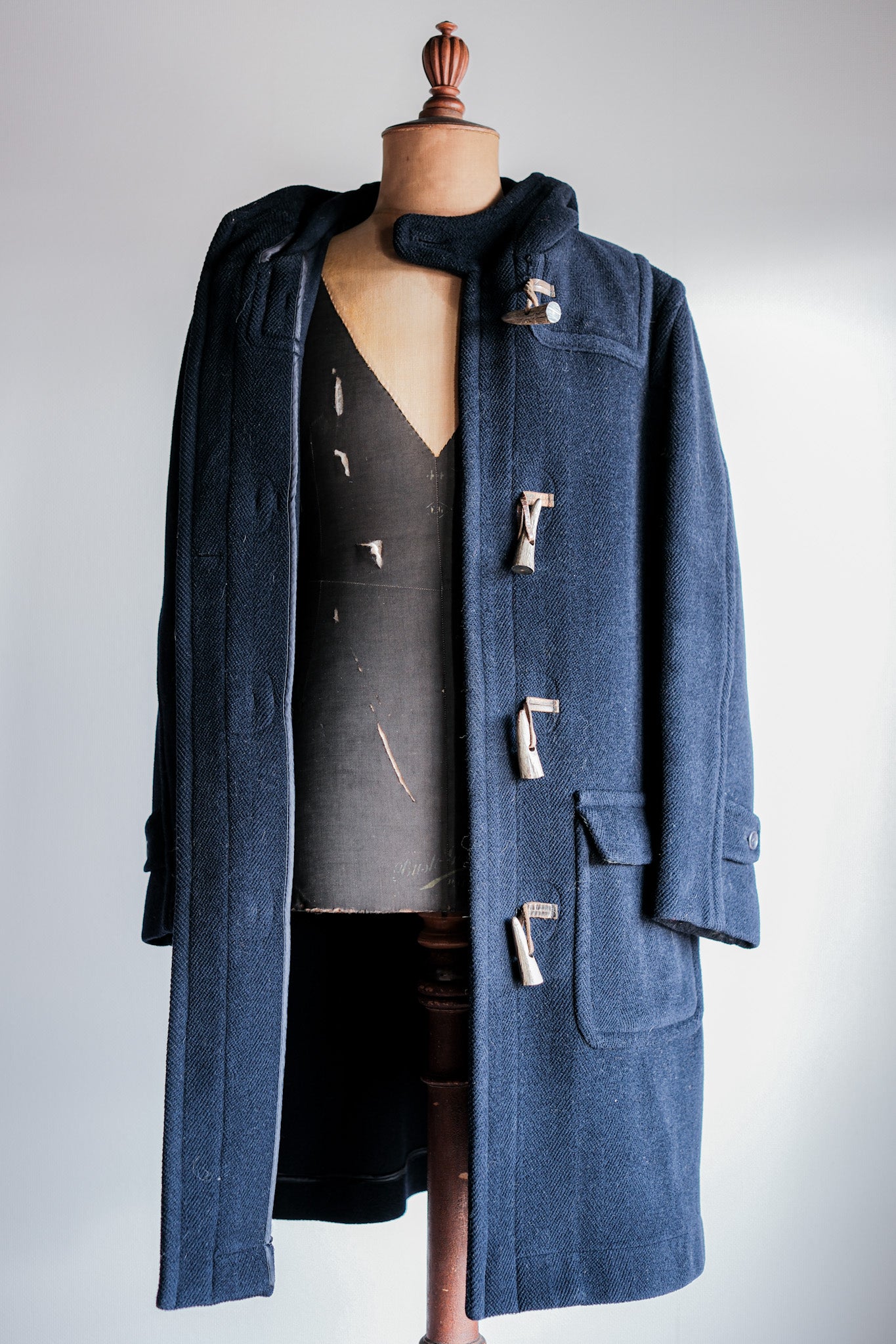 【~90's】Old INVERTERE HBT Wool Duffle Coat Size.40L "Moorbrook" "M.BARDELLI 別注"