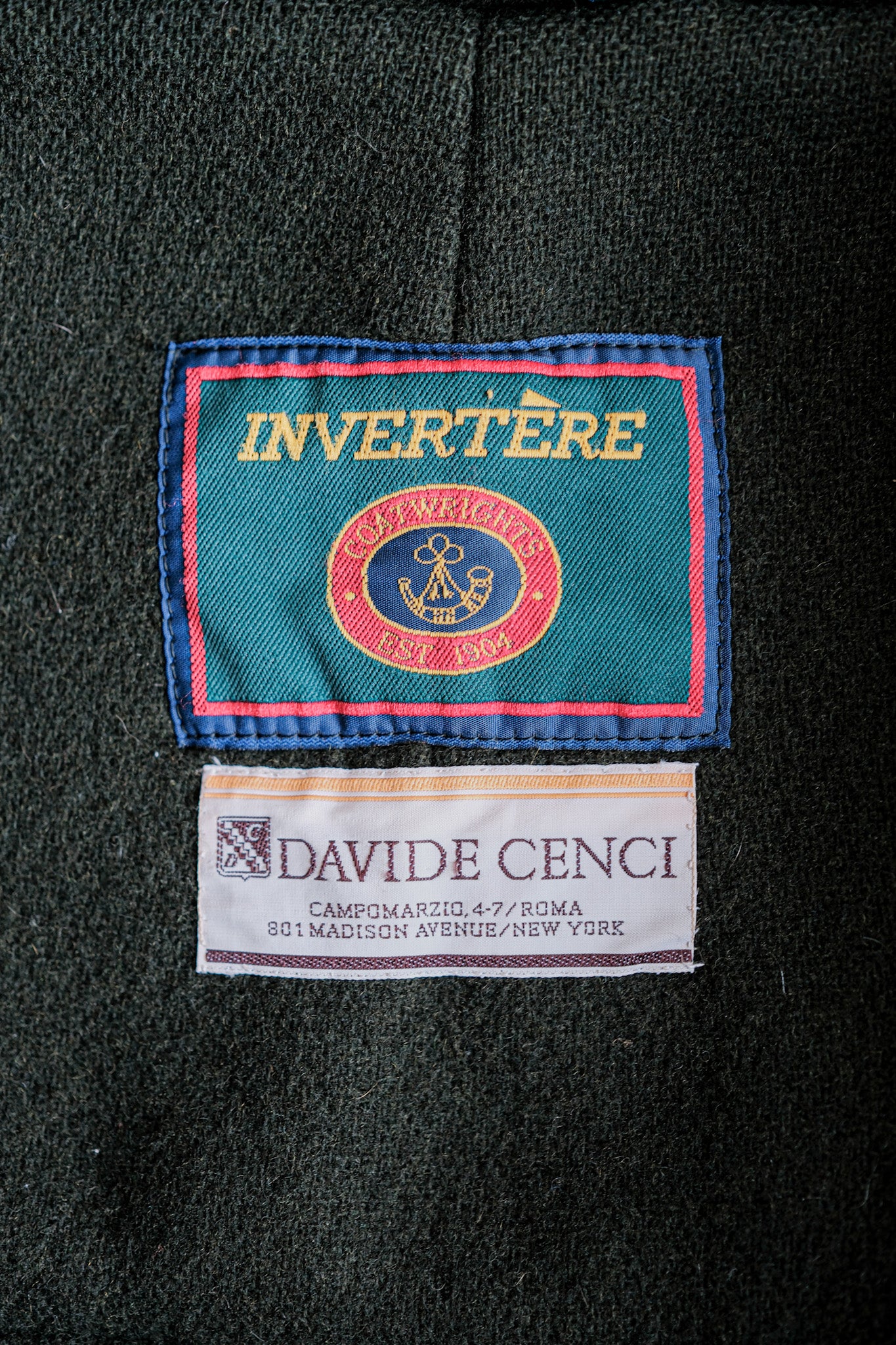 【~90's】Old INVERTERE HBT Wool Duffle Coat "Moorbrook" "DAVIDE CENCI 別注"