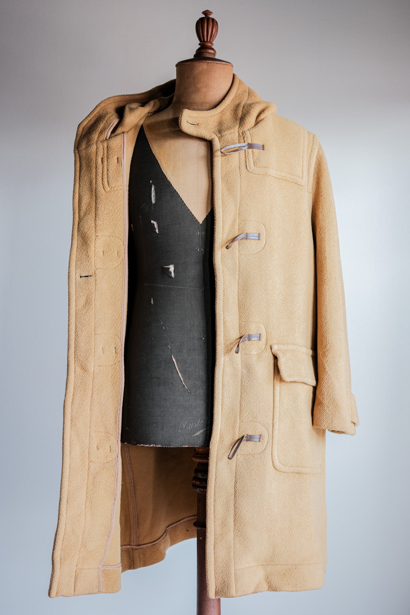 【~90's】Old INVERTERE HBT Wool Duffle Coat Size.38R "Moorbrook"