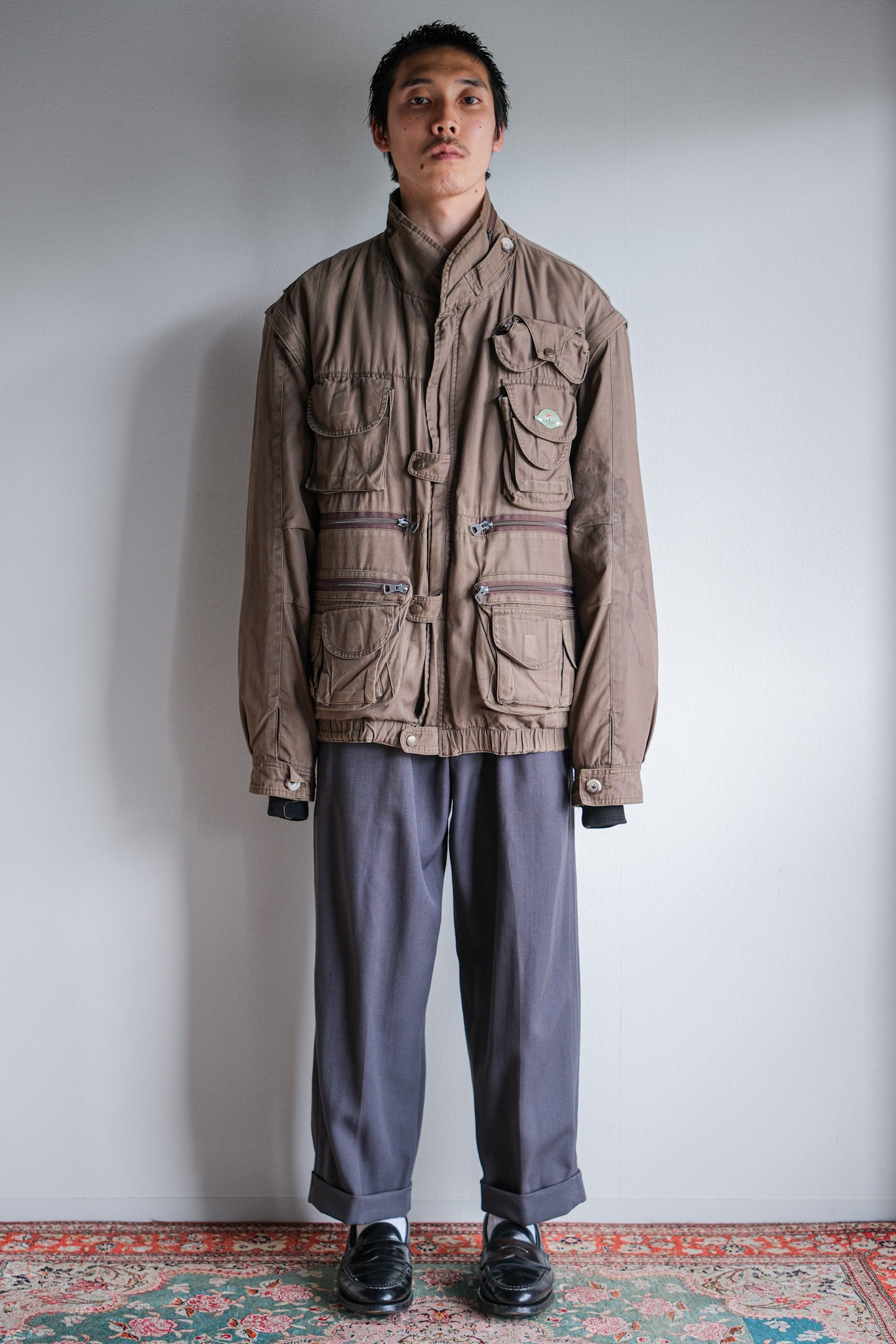 【~90's】Old Renoma Paris Detachable Sleeve Multi Pocket Jacket With Liner