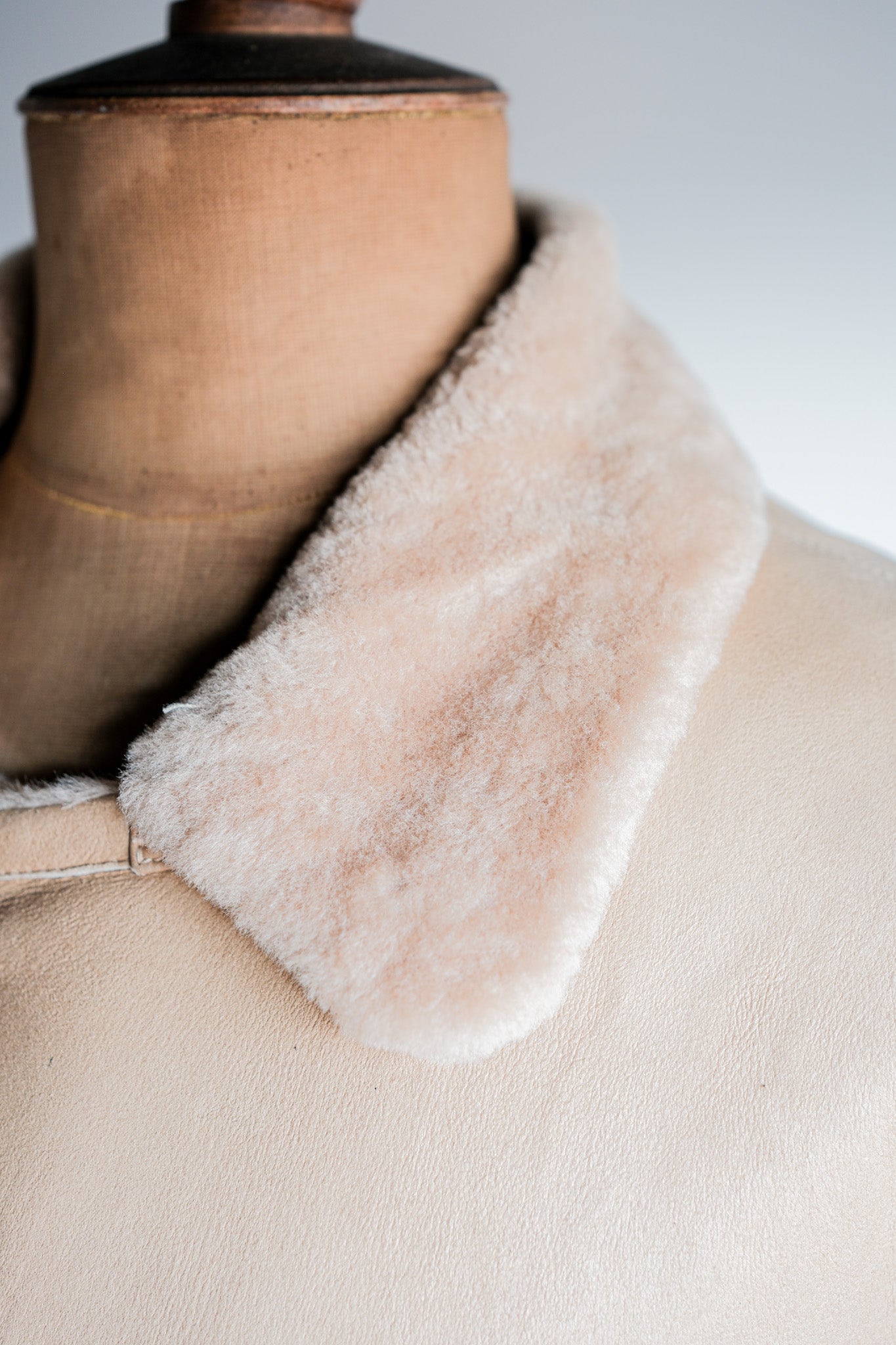 【~90's】Old SERAPHIN Raglan Sleeve Mouton Leather Coat Size.52