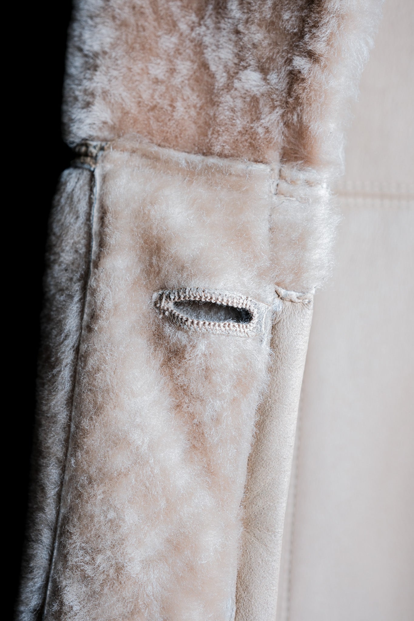 【~90's】Old SERAPHIN Raglan Sleeve Mouton Leather Coat Size.52