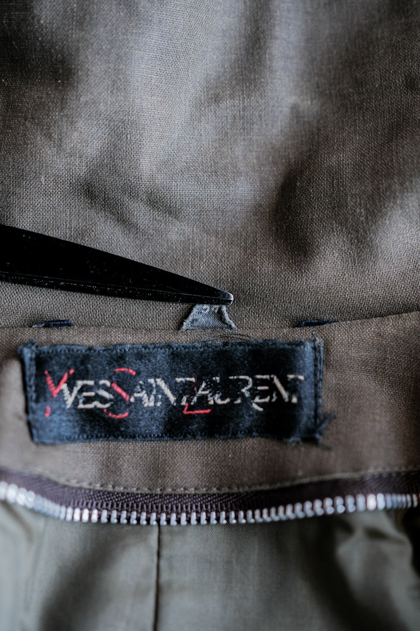 【~80's】Old Yves Saint Laurent Raglan Sleeve Coat With Liner Size.54