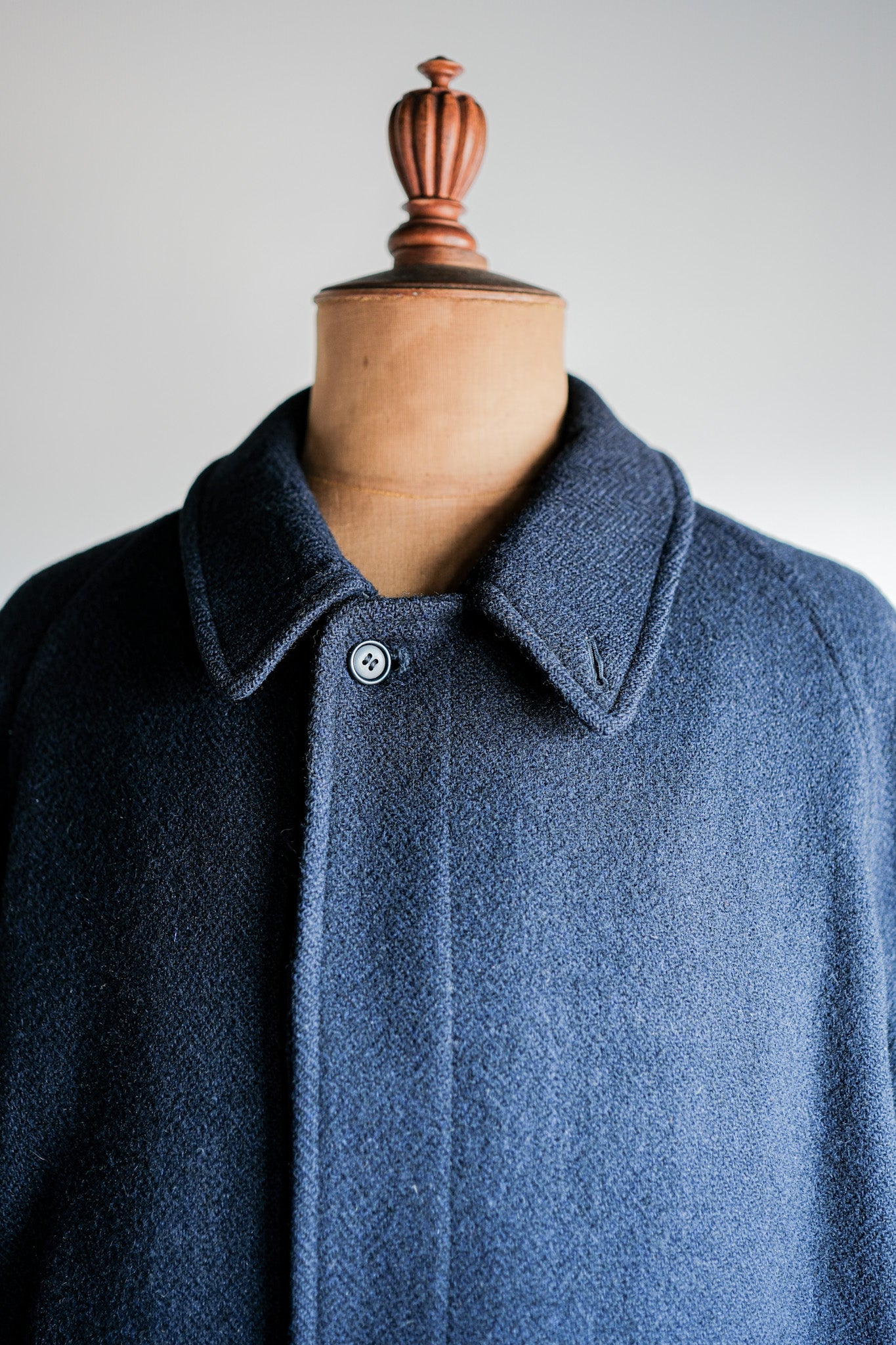 【~80's】Vintage Burberrys Single Raglan Wool Balmacaan Coat Size.54RL "HARRIS TWEED" "Kraft 別注"