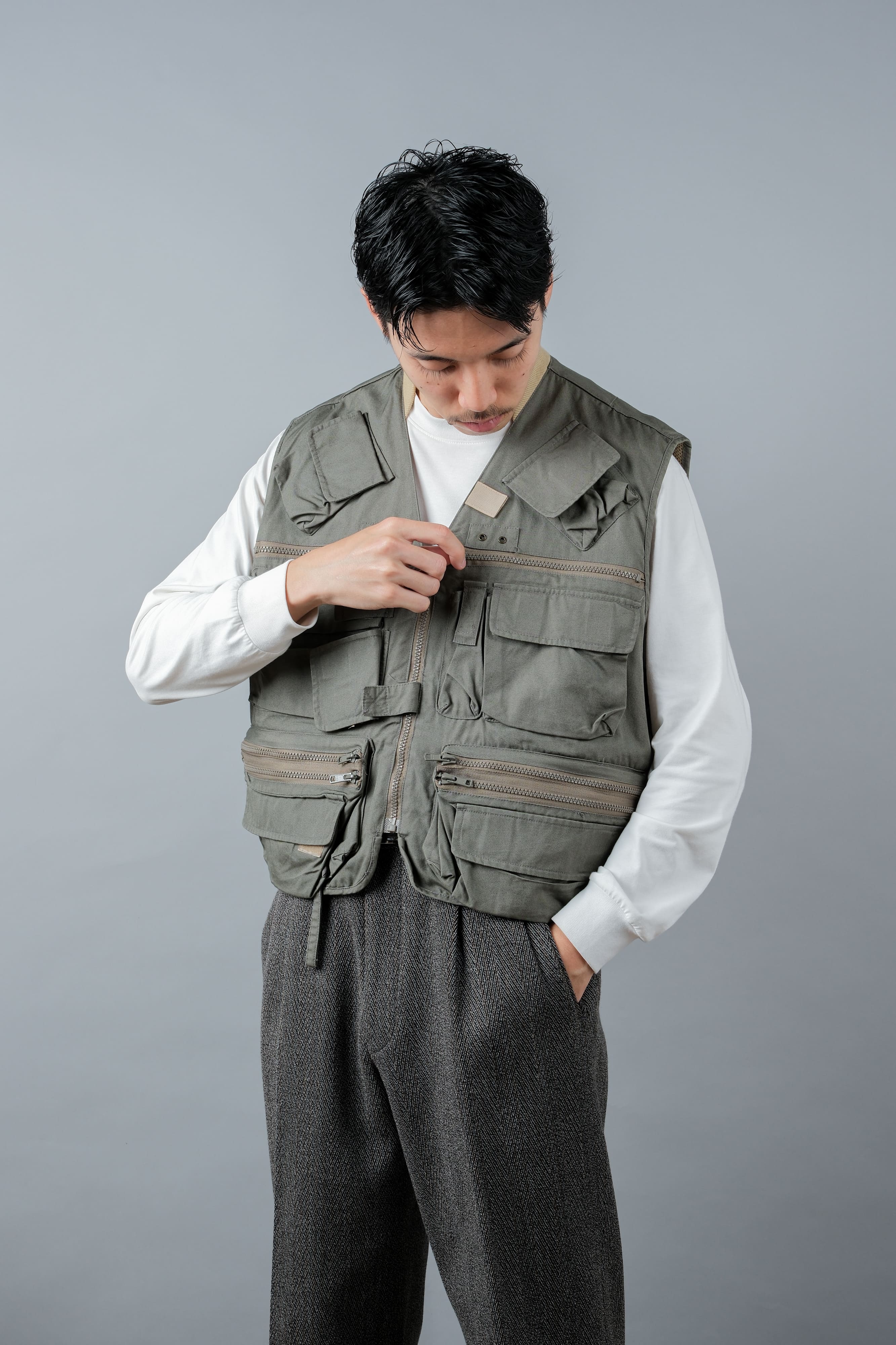 【~90's】Vintage Willis&Geiger Bush Poplin Fishing Vest Size.M