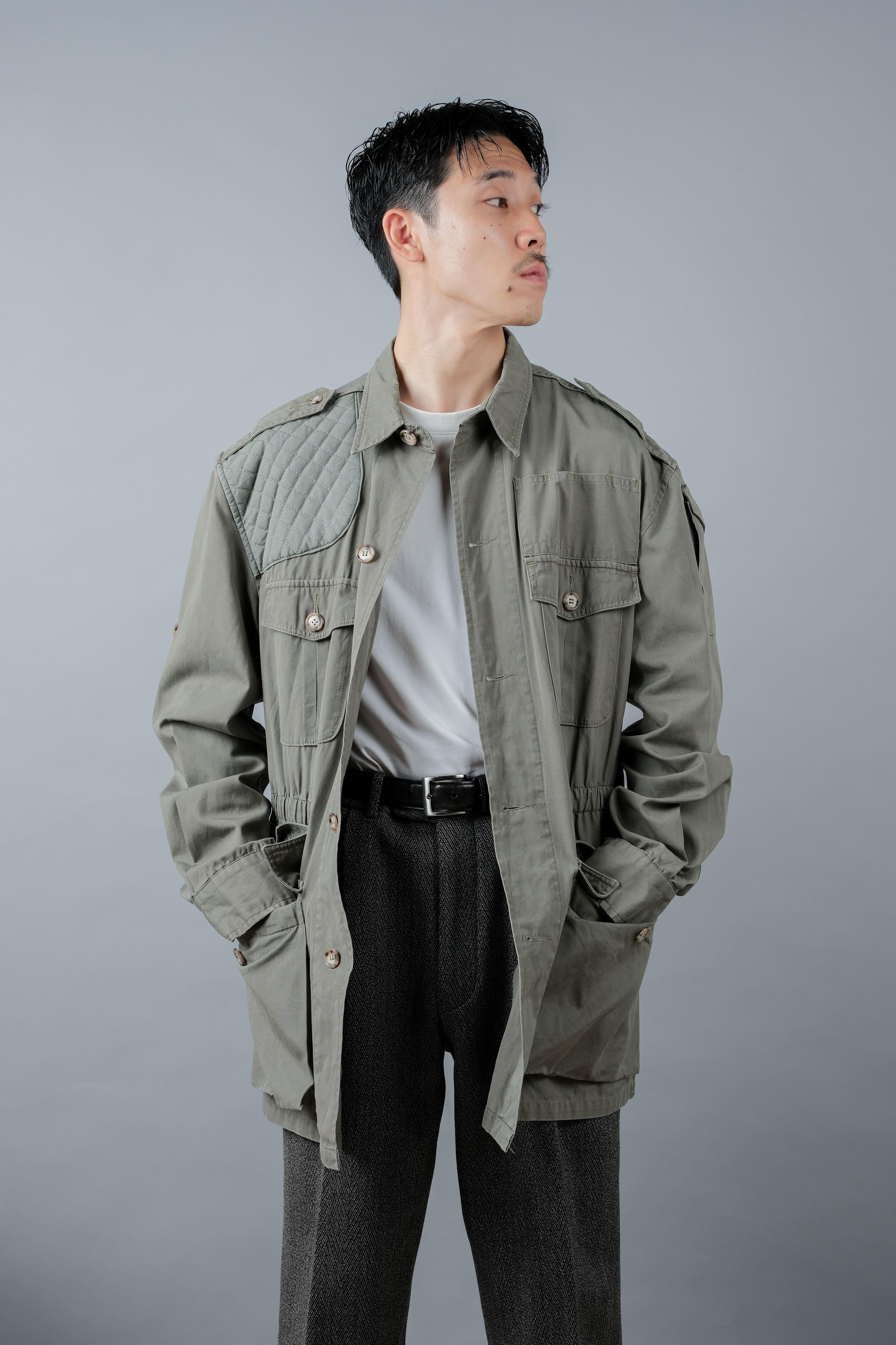 【~90's】Vintage Willis&Geiger Bush Poplin Hemingway Jacket Size.M "Made in U.S.A."