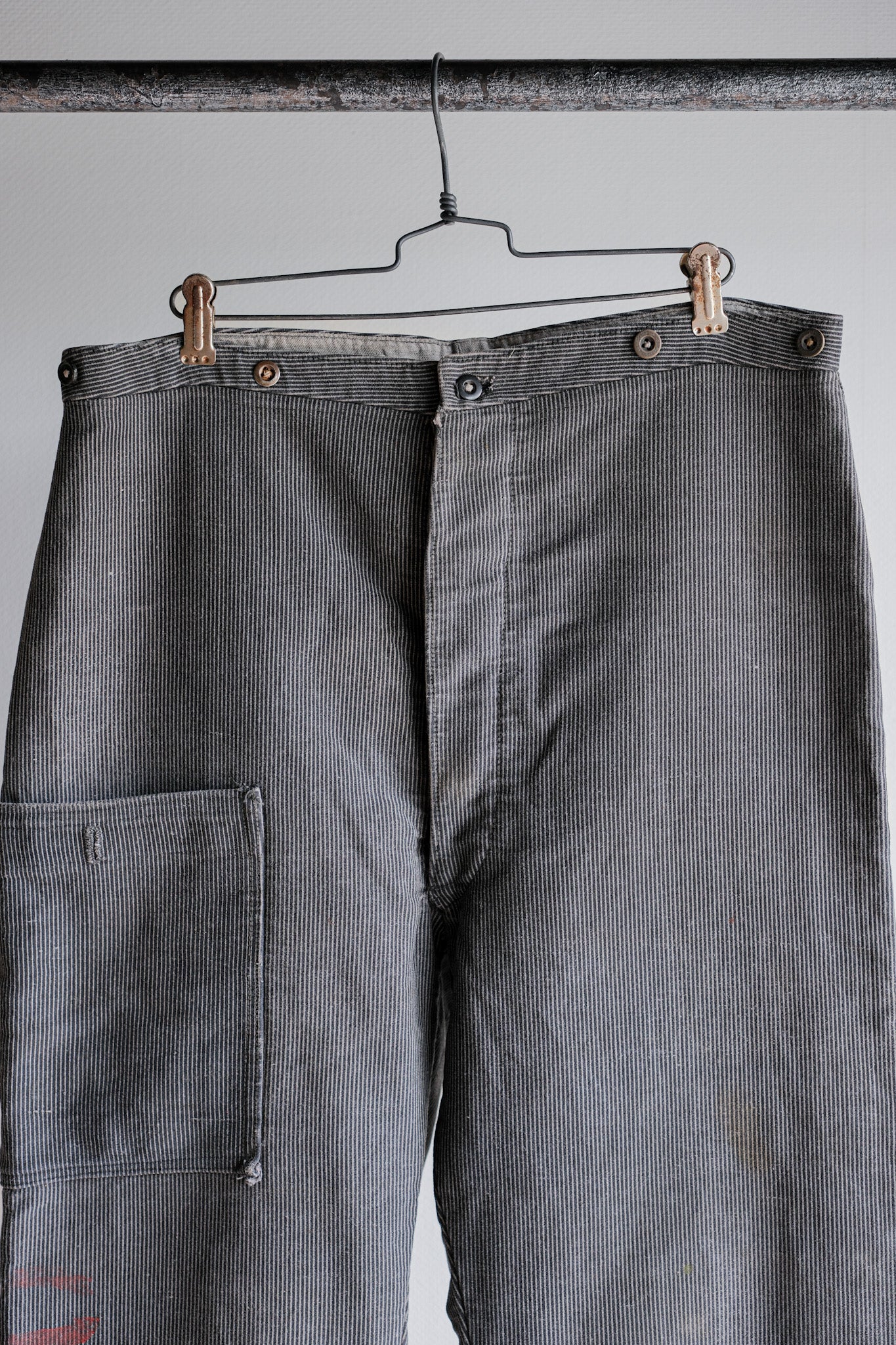 【~40's】Belgium Vintage Printed Moleskin Prisoner Pants