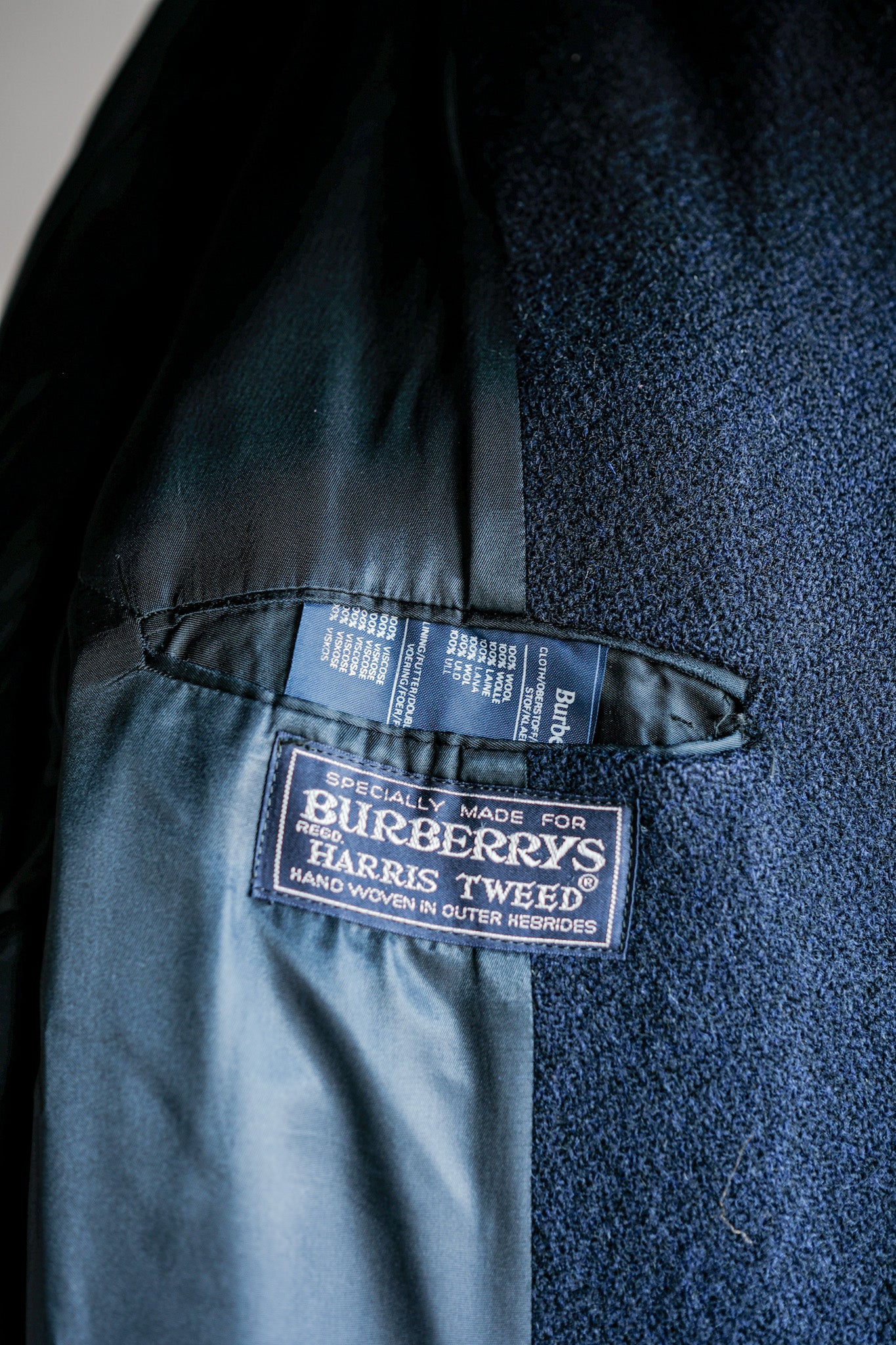 【~80's】Vintage Burberrys Single Raglan Wool Balmacaan Coat Size.54RL "HARRIS TWEED" "Kraft 別注"