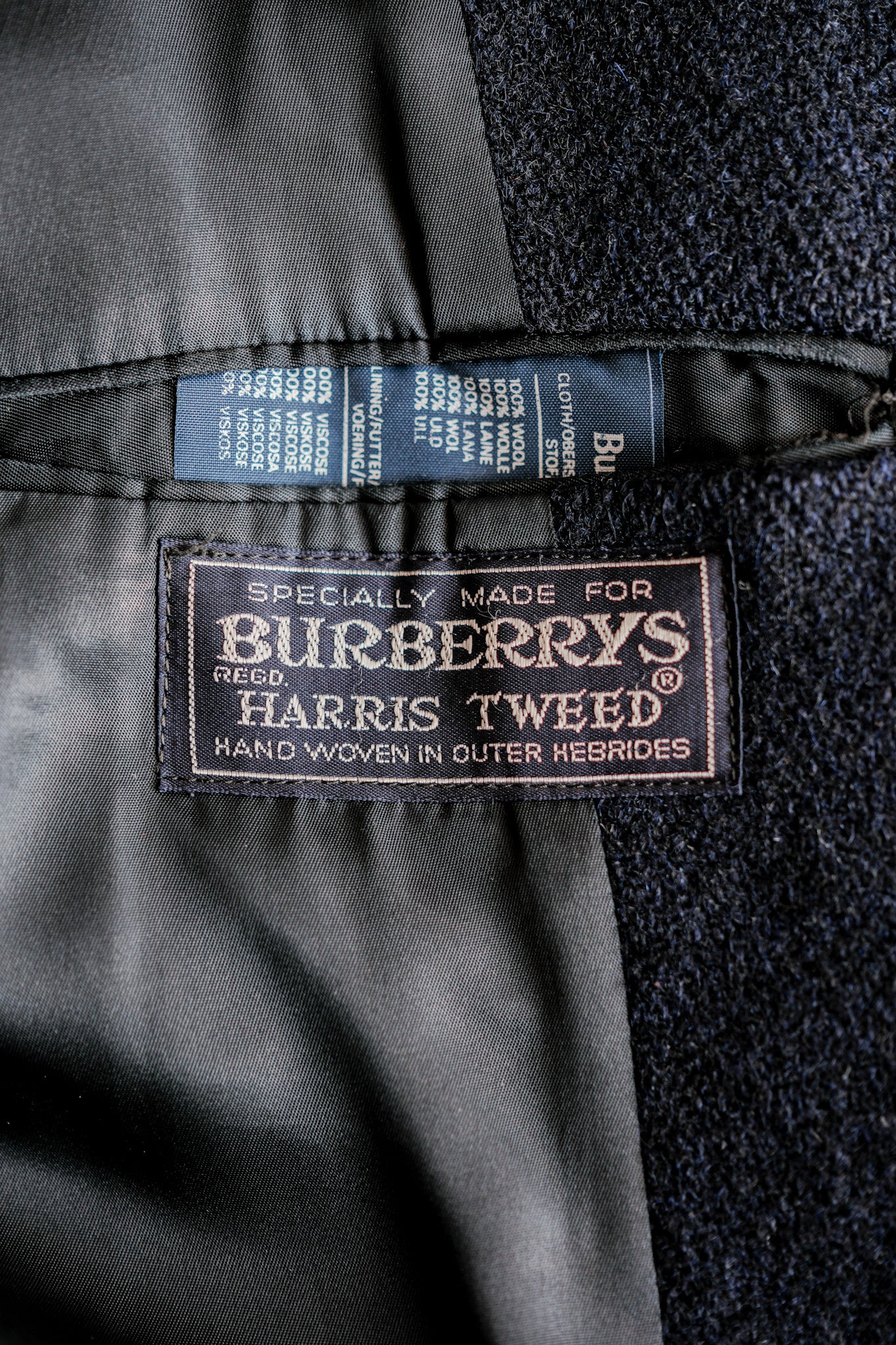 【~80's】Vintage Burberrys Single Raglan Wool Balmacaan Coat Size.54RL "HARRIS TWEED" "Kraft 別注"