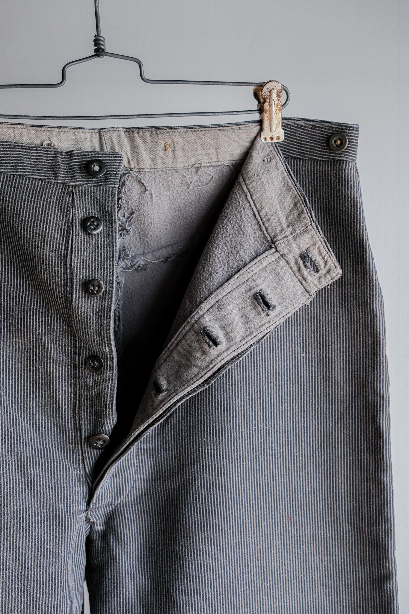 【~40's】Belgium Vintage Printed Moleskin Prisoner Pants