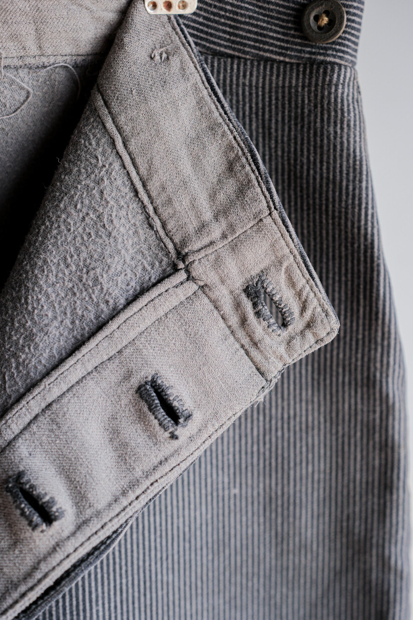 【~40's】Belgium Vintage Printed Moleskin Prisoner Pants