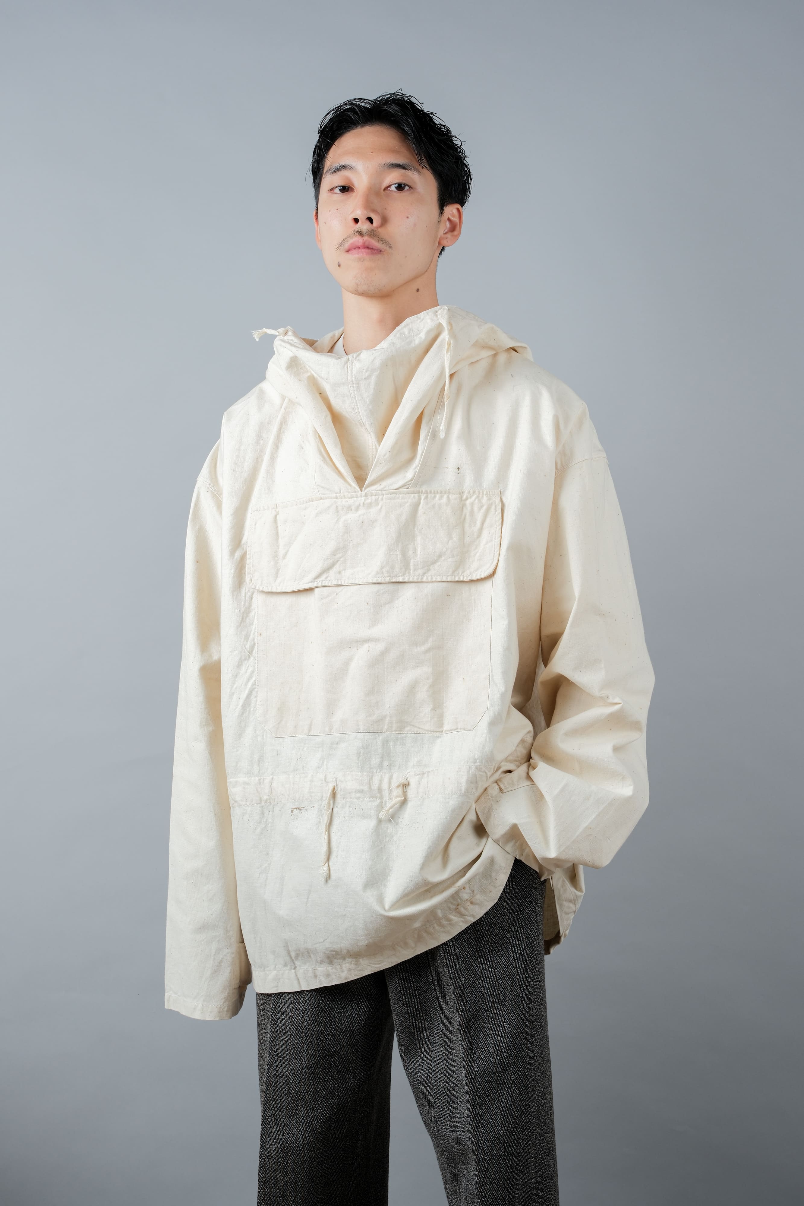 【~50's】French Army Cotton Linen Mountain Smock "Dead Stock"