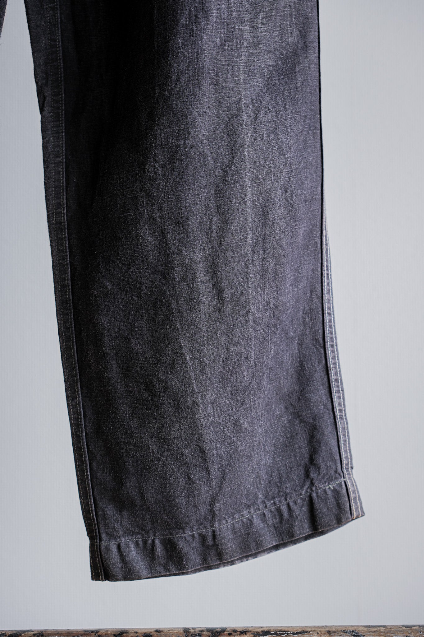 【~50's】French Vintage Black Linen Maquignon Pants Size.44 "AU MOLINEL"