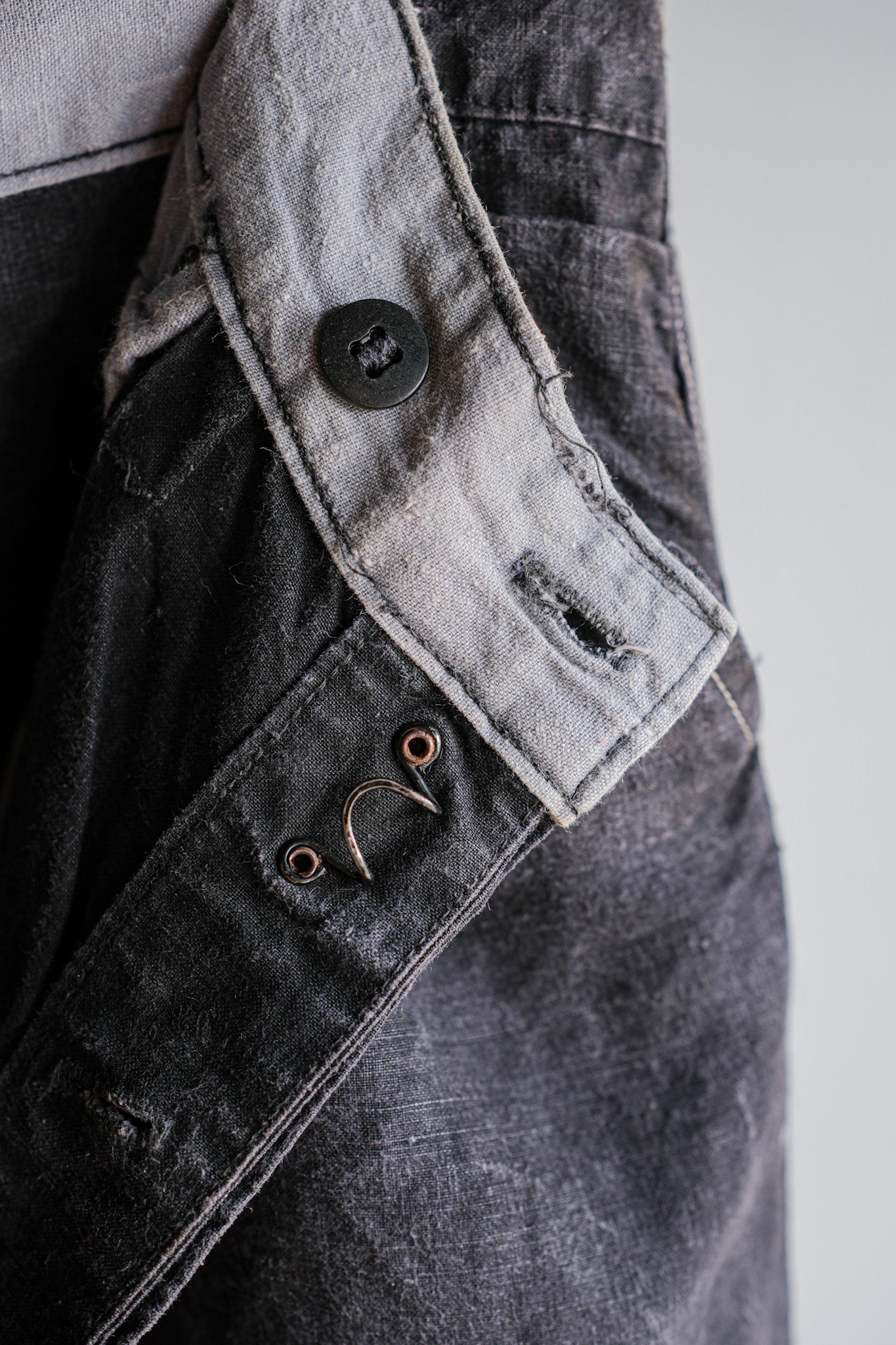 【~50's】French Vintage Black Linen Maquignon Pants Size.44 "AU MOLINEL"