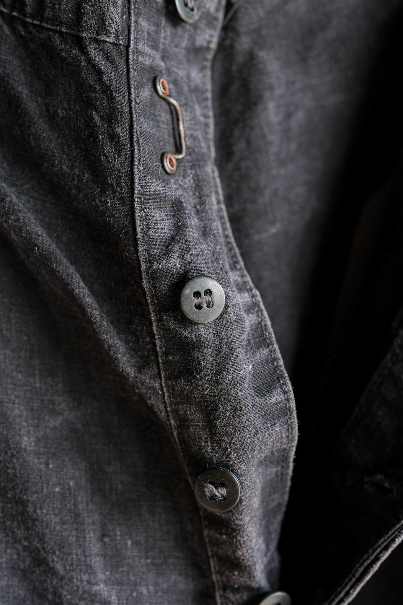 【~50's】French Vintage Black Linen Maquignon Pants Size.44 "AU MOLINEL"